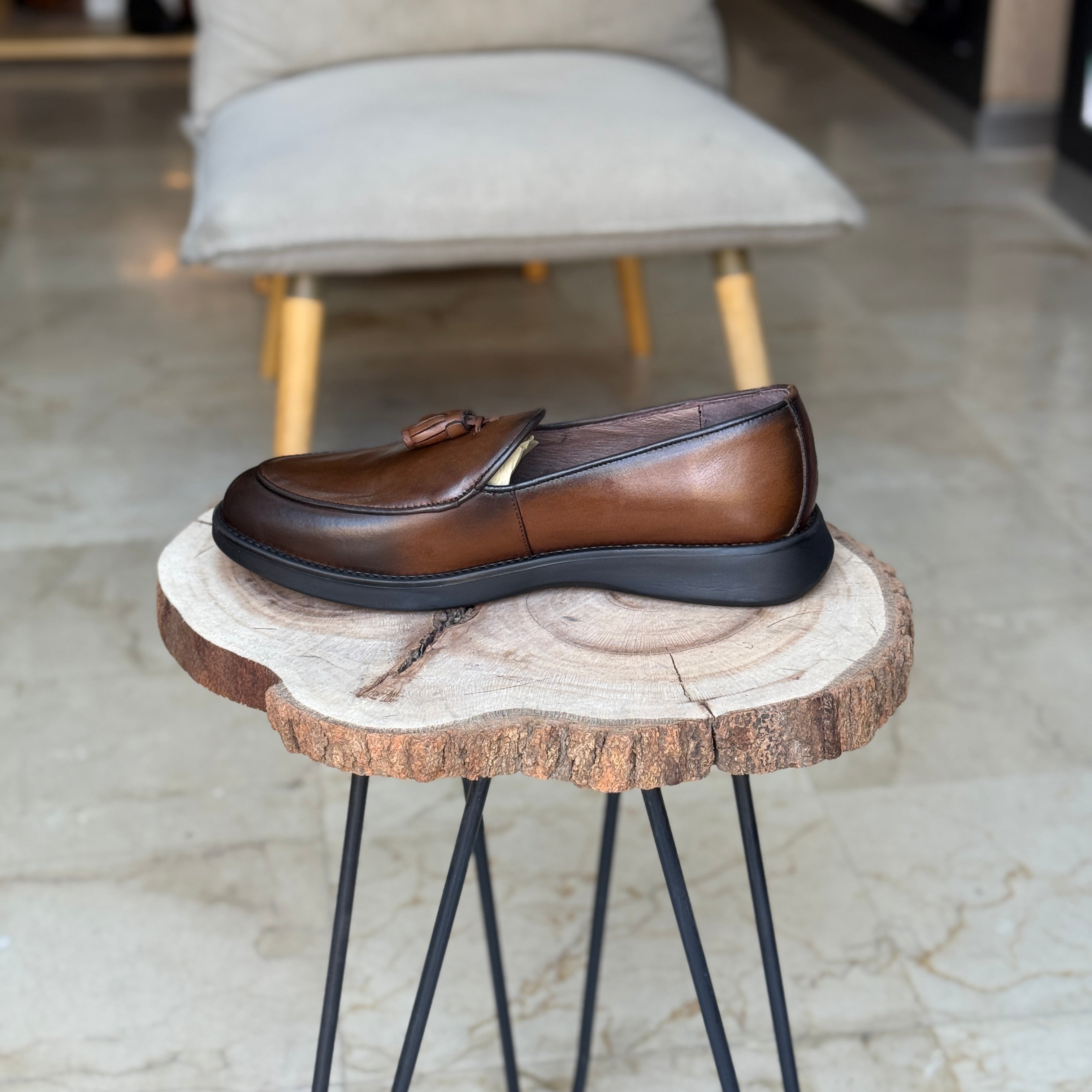 CHAUSSURES EN CUIR VÈRITABLES ELLEGANO 343 TABA