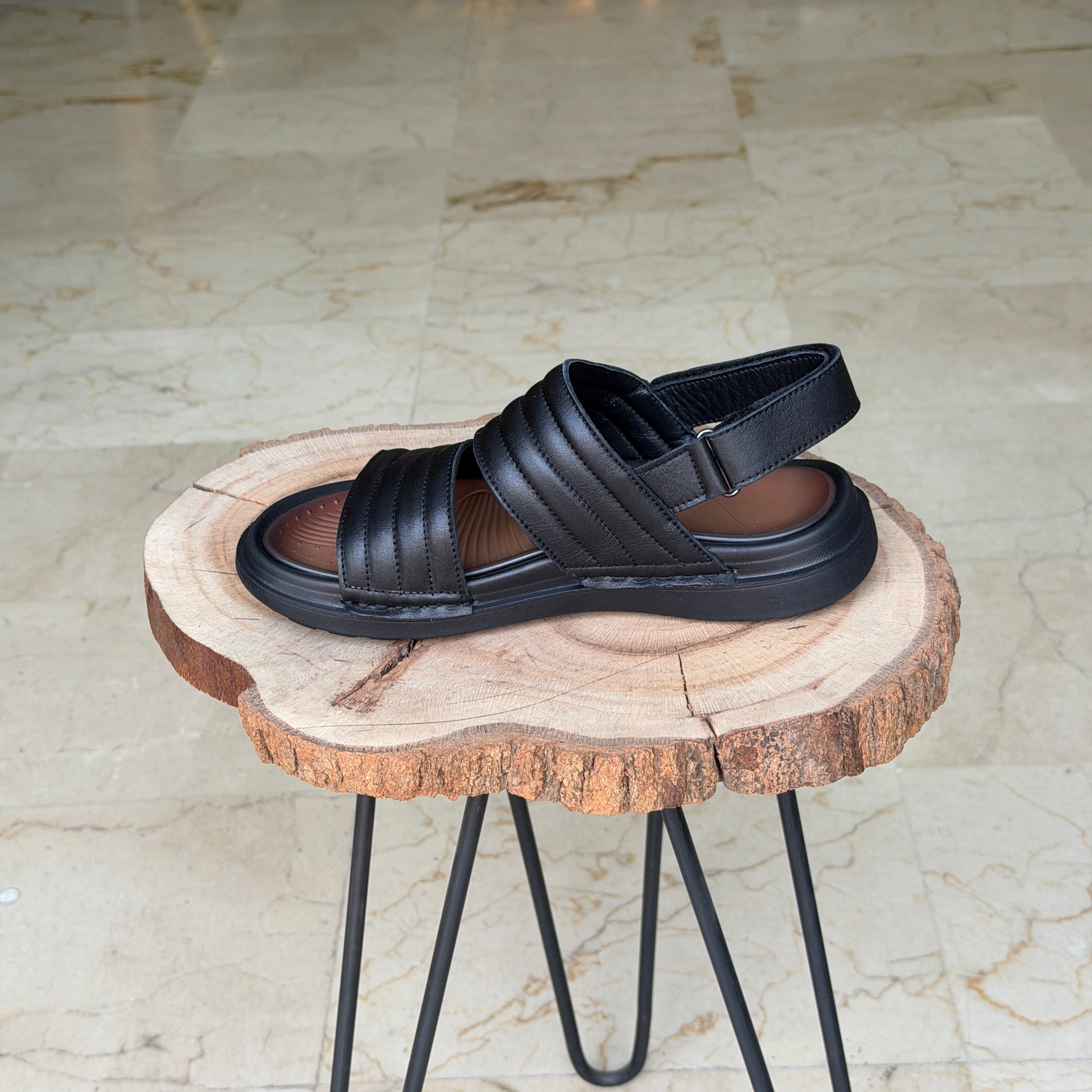 SANDALE EN CUIR Ergonomic Arch S41 NOIR