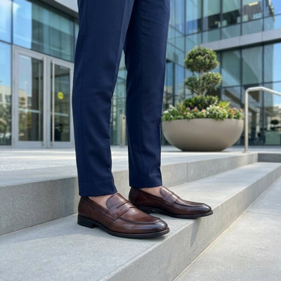Loafer Cuir Luxe Homme - MARRON - Shopilo Shoes