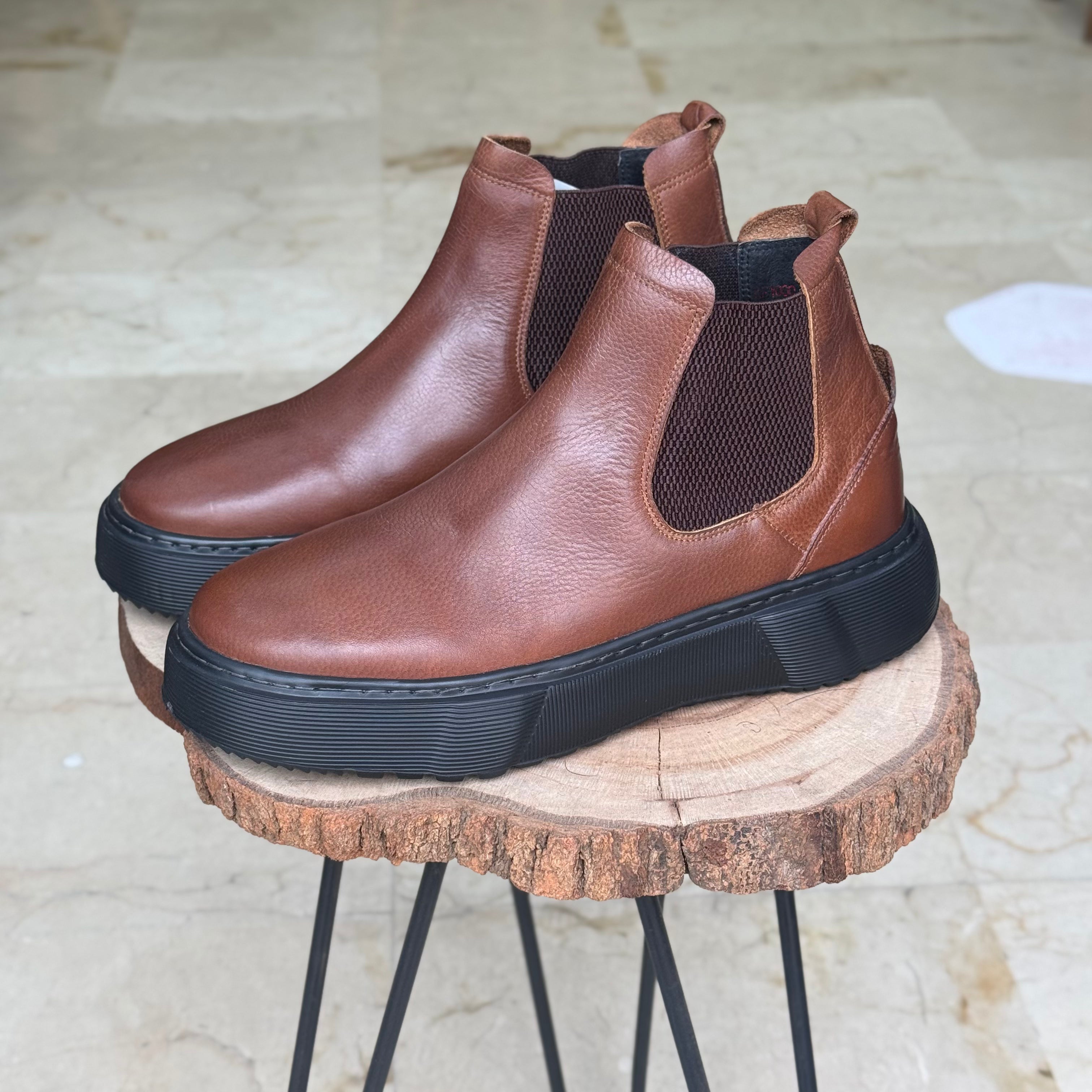Bottine En Cuir Maestro 1000 Marron TABAC - Shopilo Shoes
