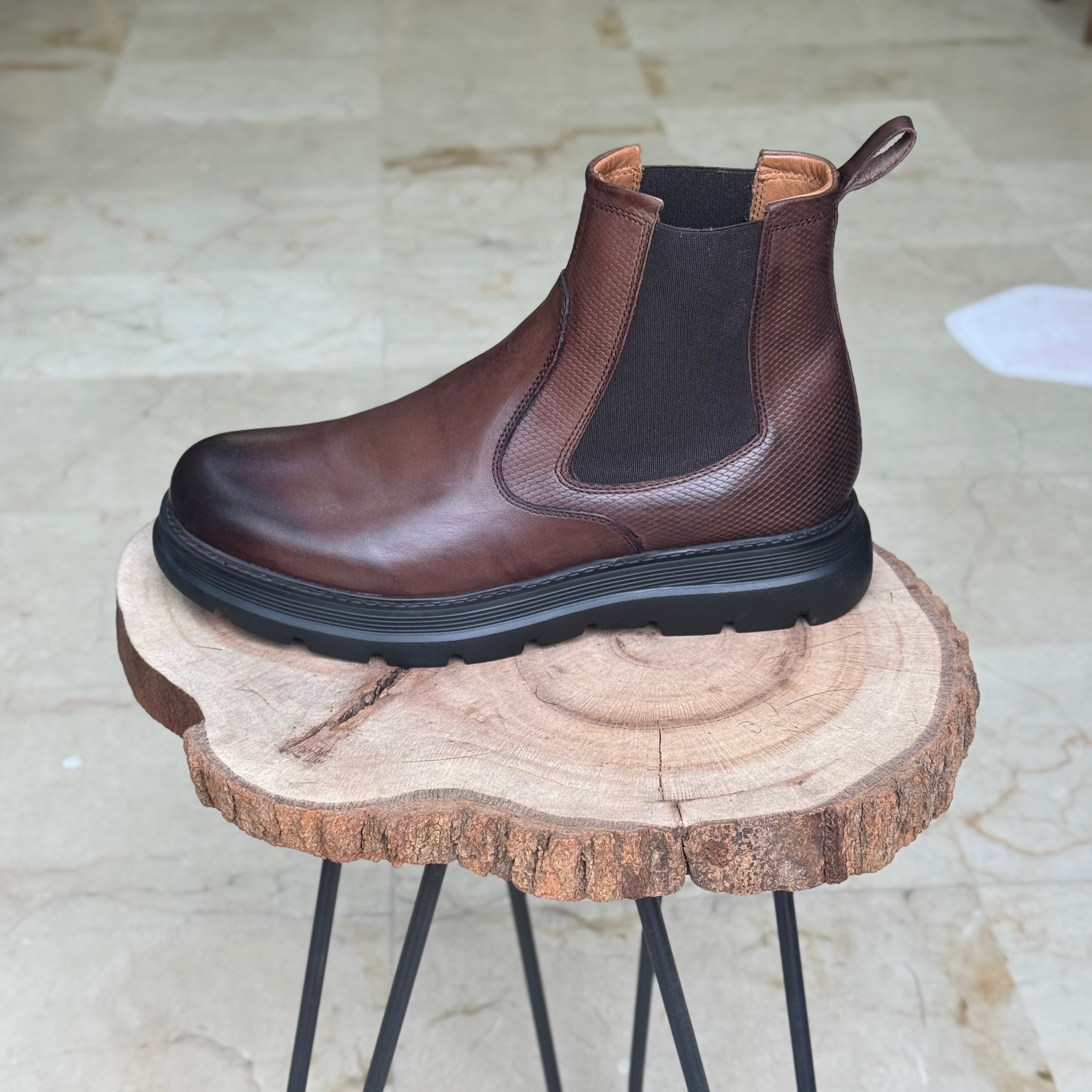 Bottine En Cuir 1978 MARRON CHOCO - Shopilo Shoes
