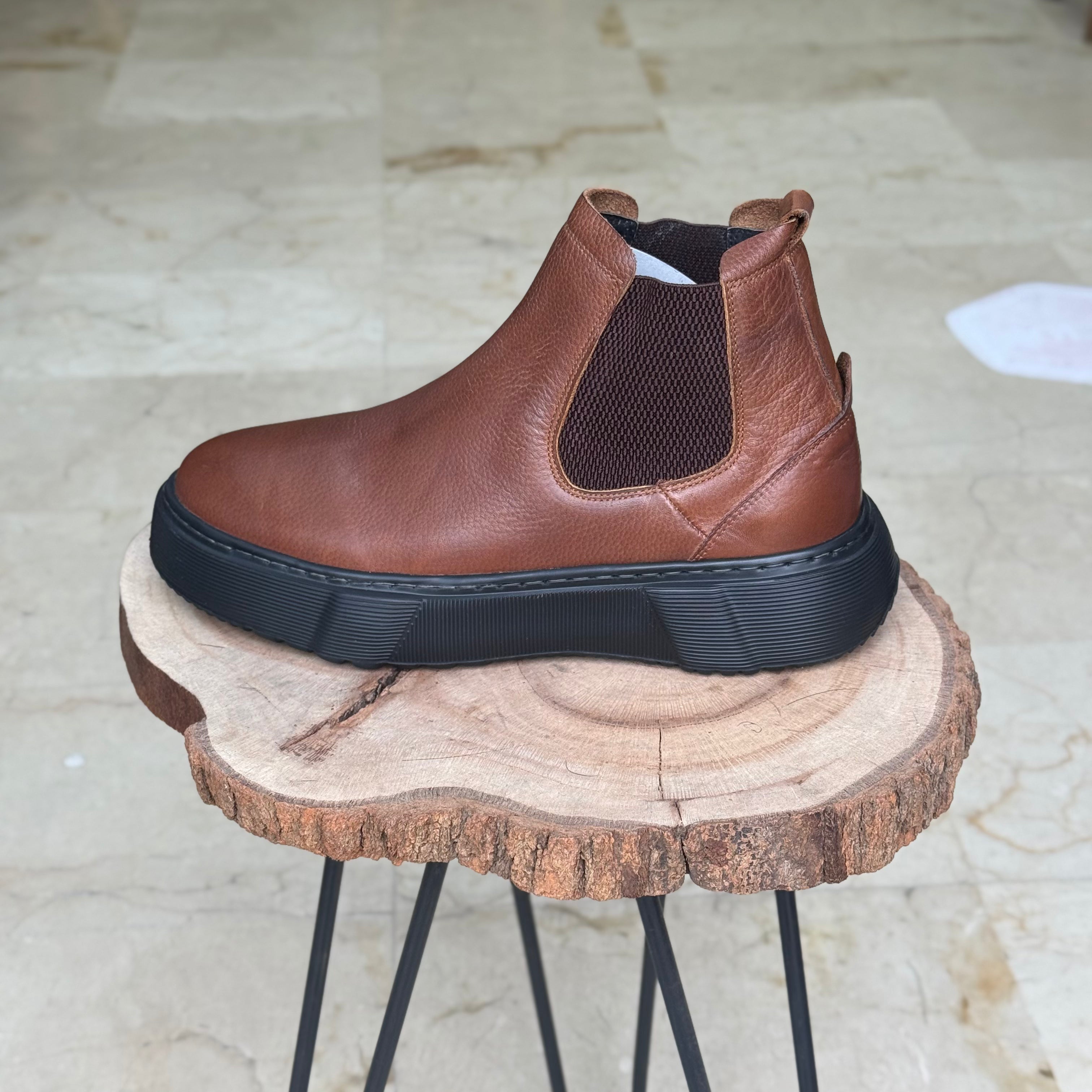 Bottine En Cuir Maestro 1000 Marron TABAC - Shopilo Shoes