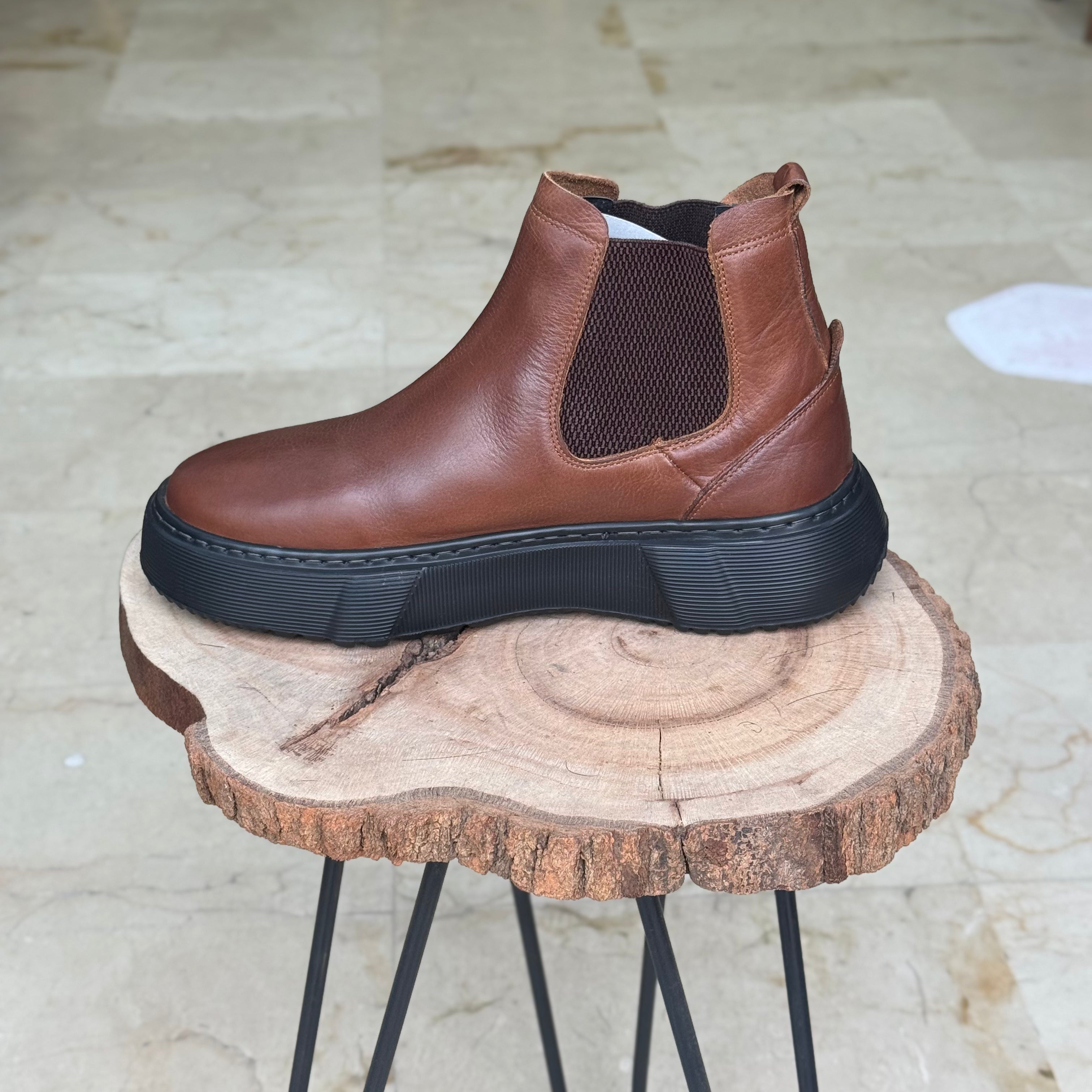 Bottine En Cuir Maestro 1000 Marron TABAC - Shopilo Shoes