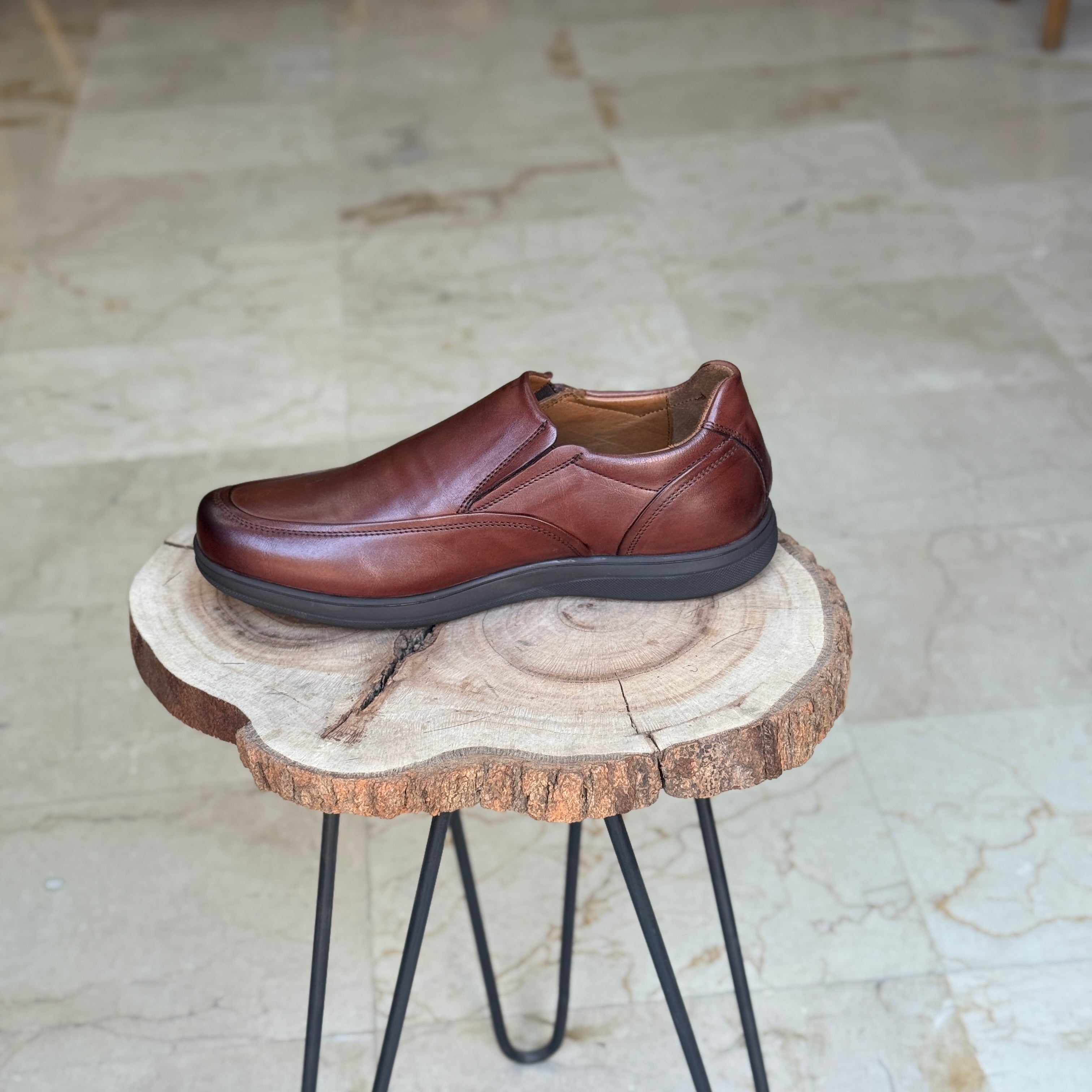 CHAUSSURE MEDICAL EN CUIR 5047 MARRON