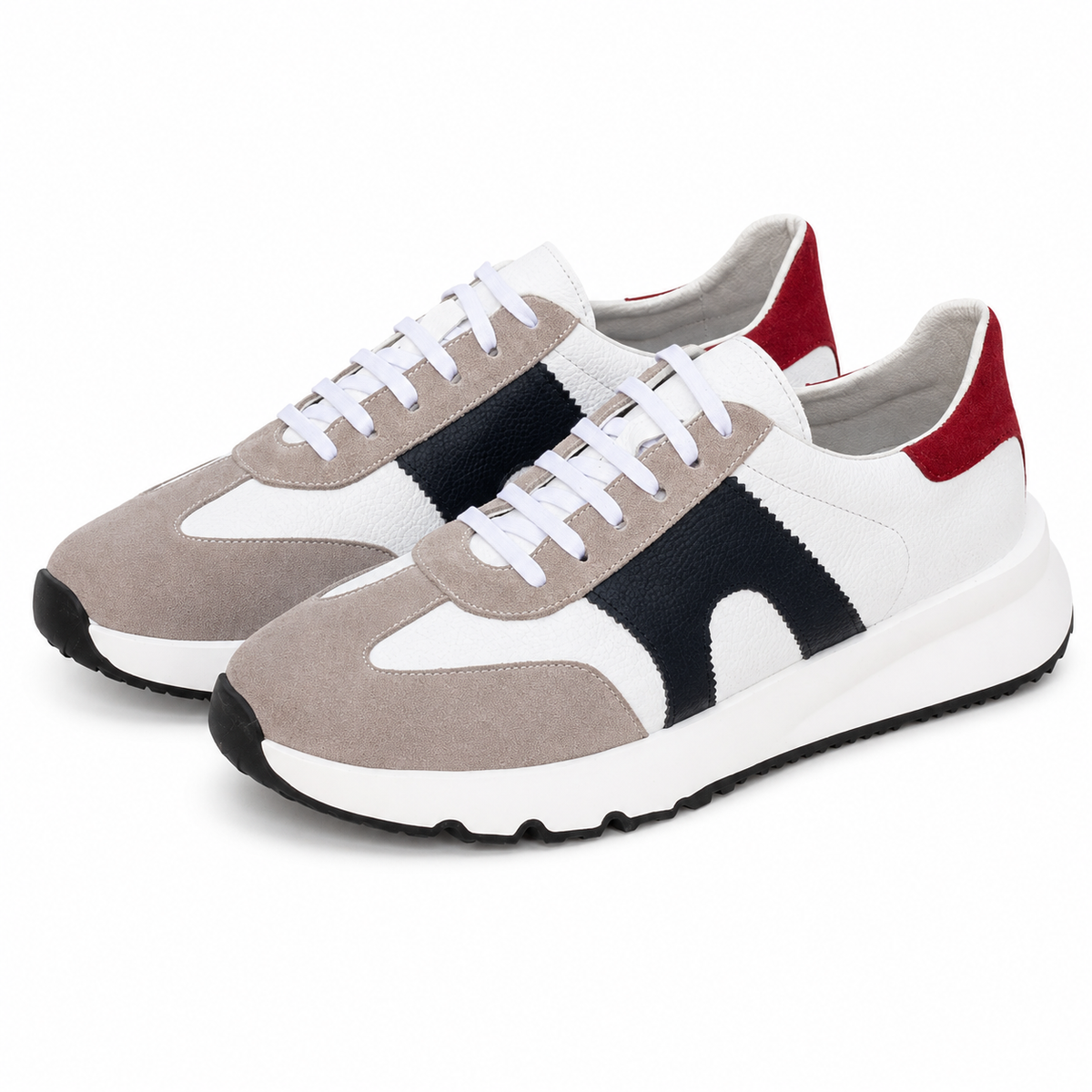 basket en cuir - 926 New BLANC GARNAJ ROUGE