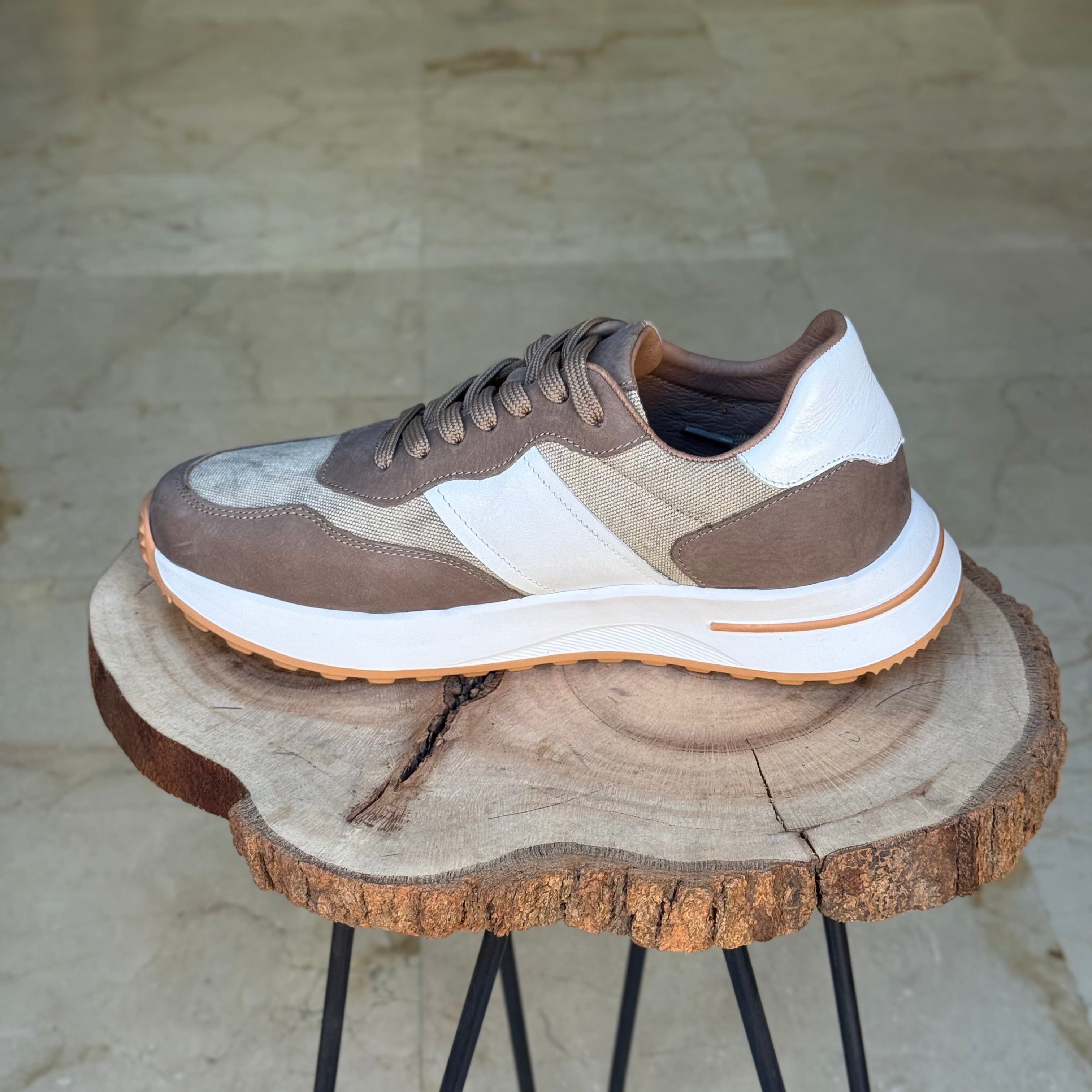 Basket en cuir - 929 beige