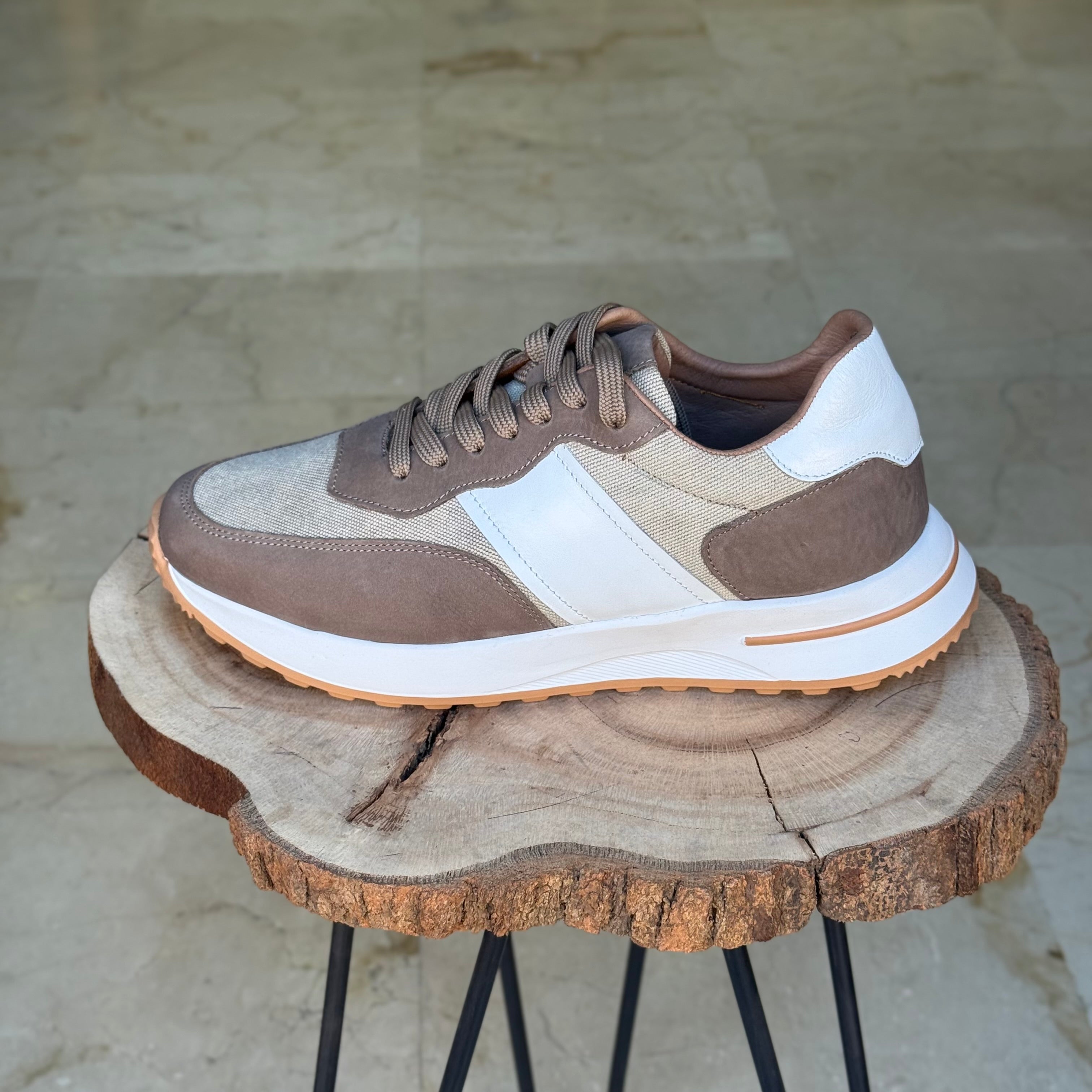 Basket en cuir - 929 beige