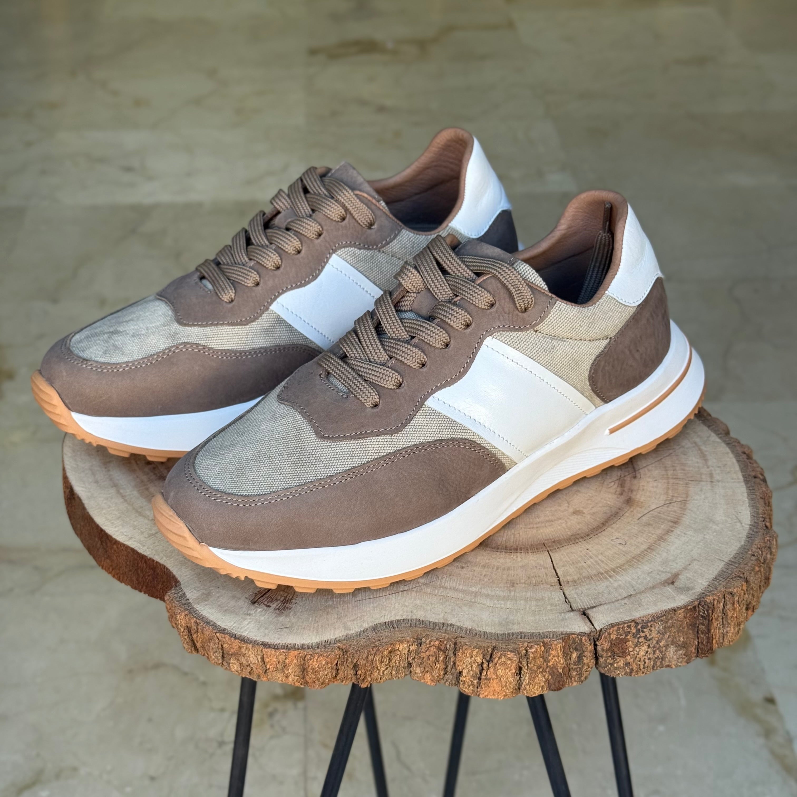 Basket en cuir - 929 beige