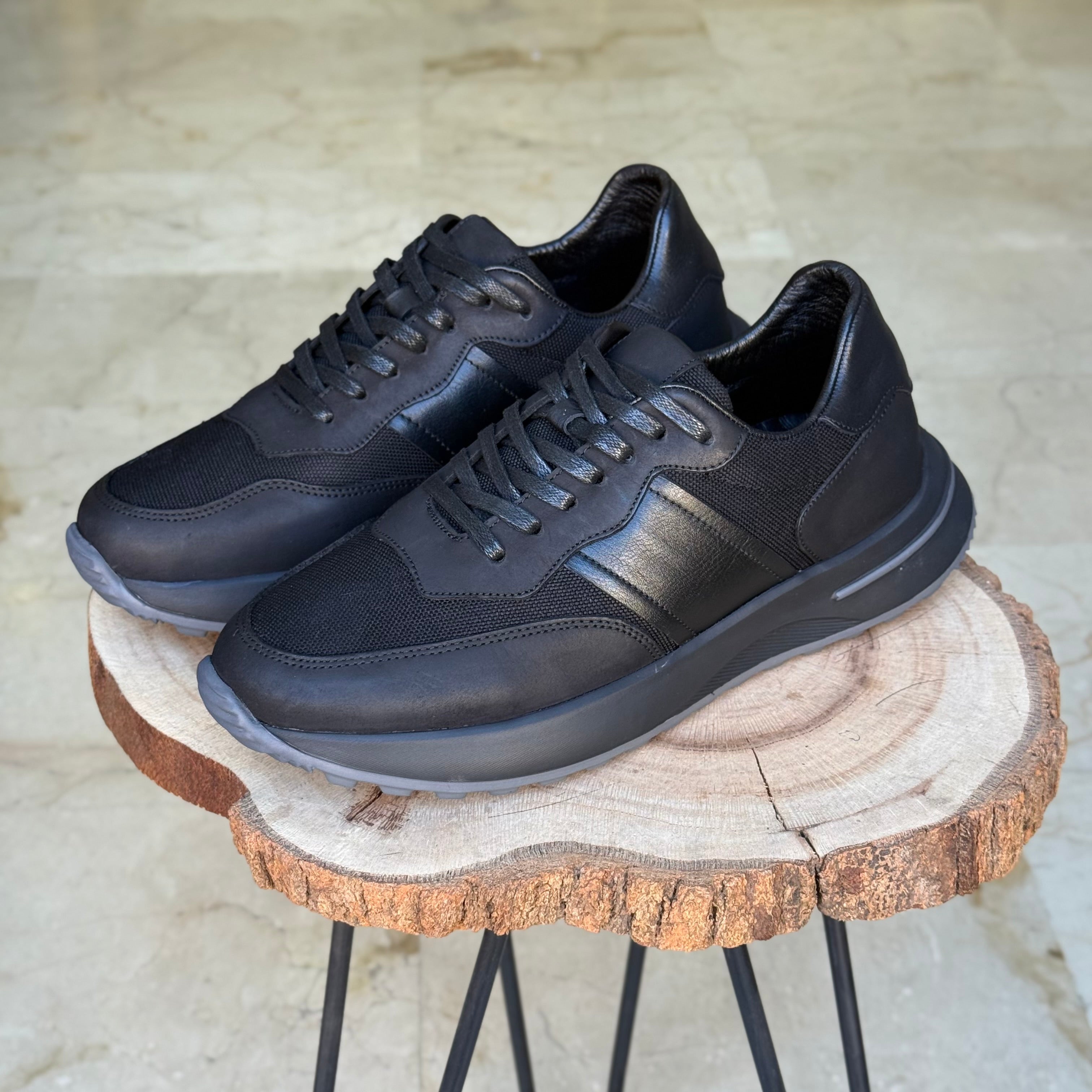 Basket en cuir - 929 noir