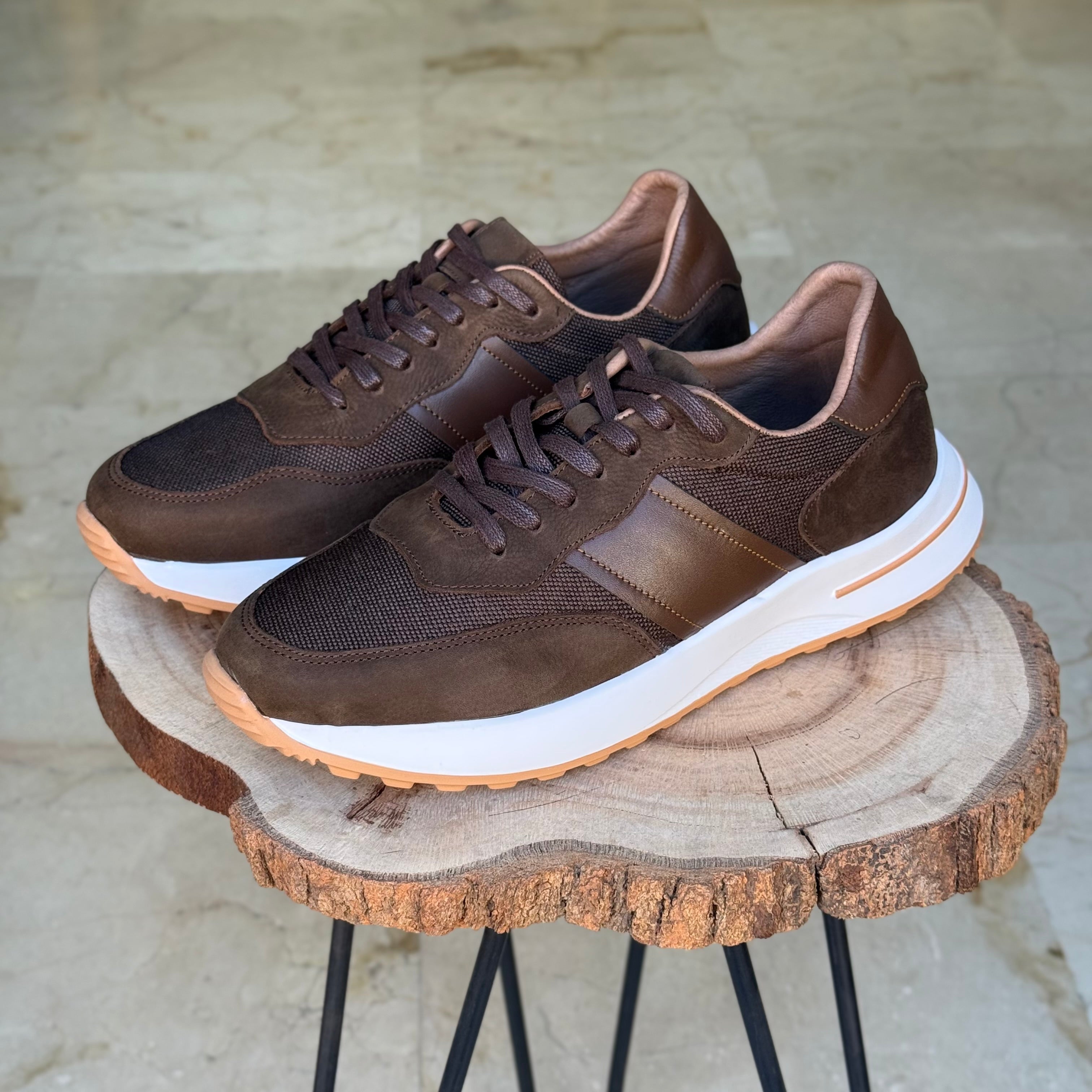 Basket en cuir - 929 marron / b