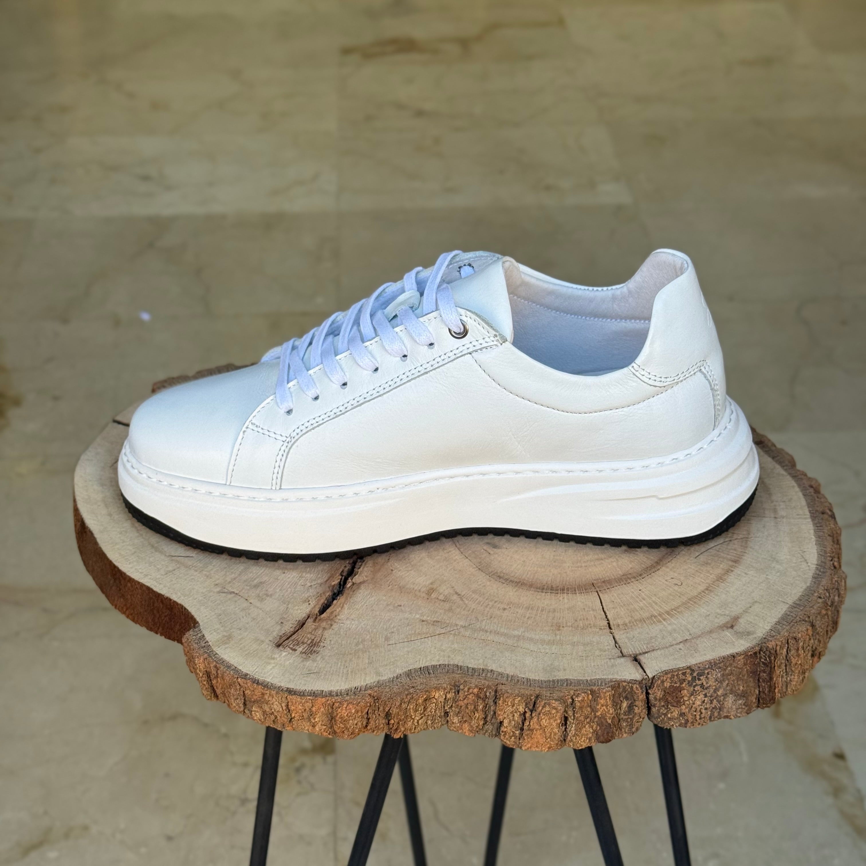 basket en cuir - 825 blanc