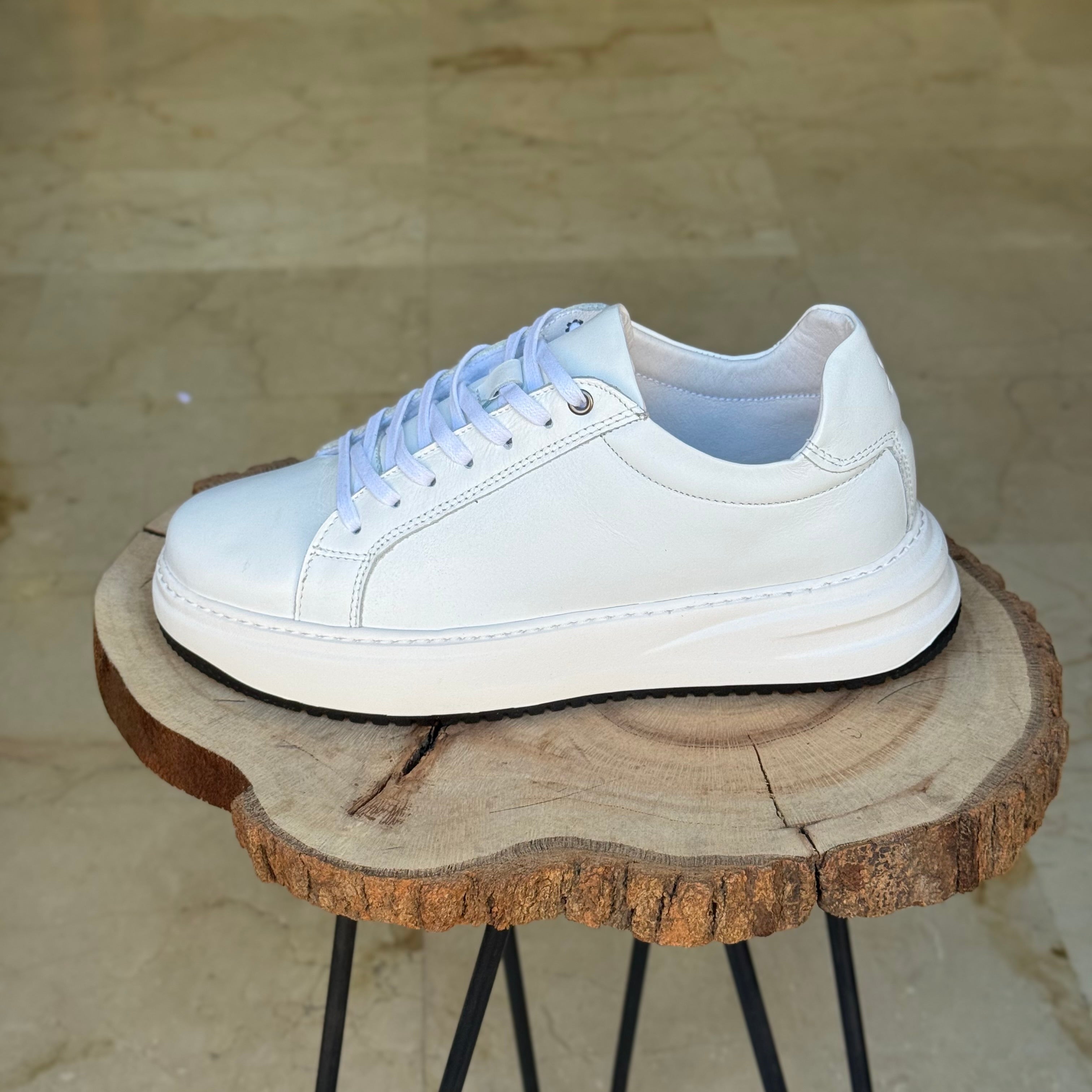 basket en cuir - 825 blanc