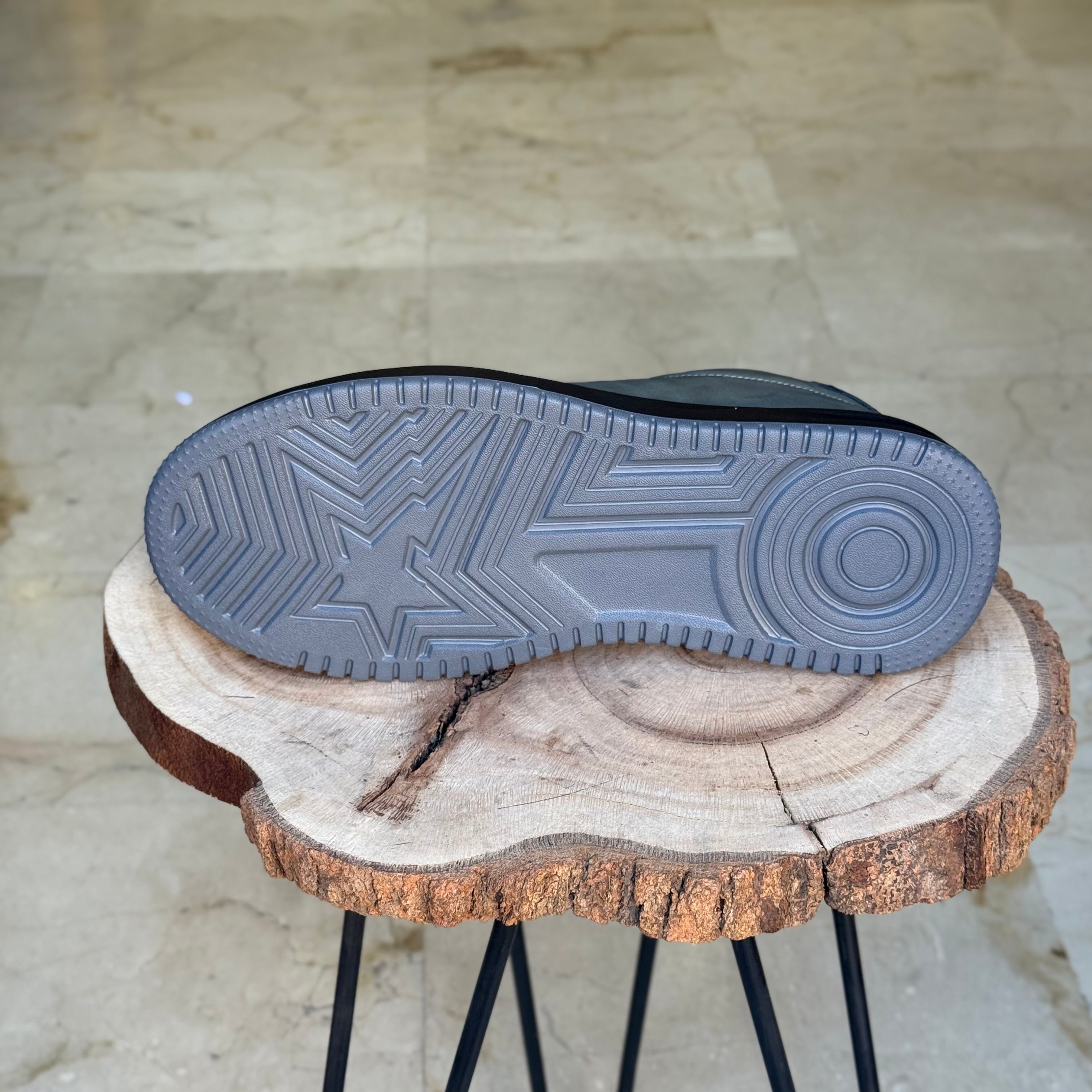 basket en cuir - 825 vert/ n