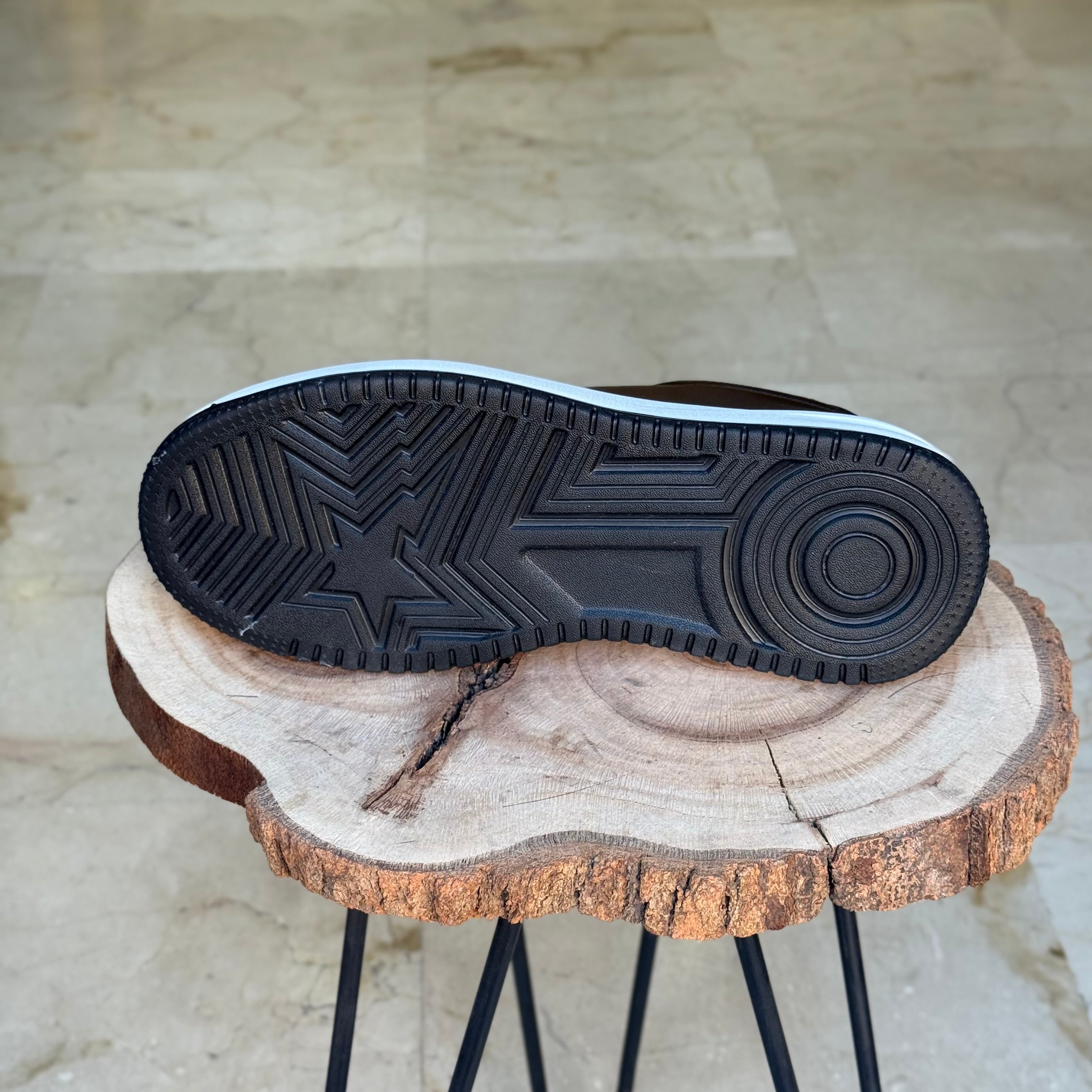 basket en cuir - 825 marron