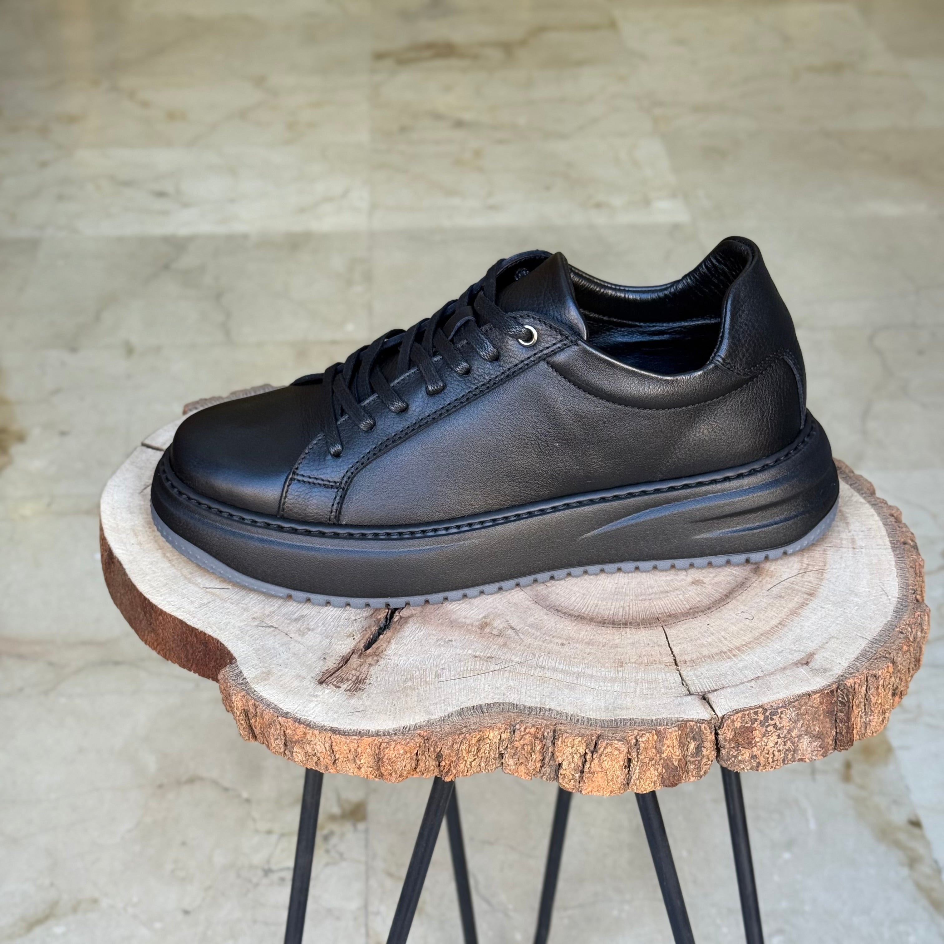 basket en cuir - 825 noir