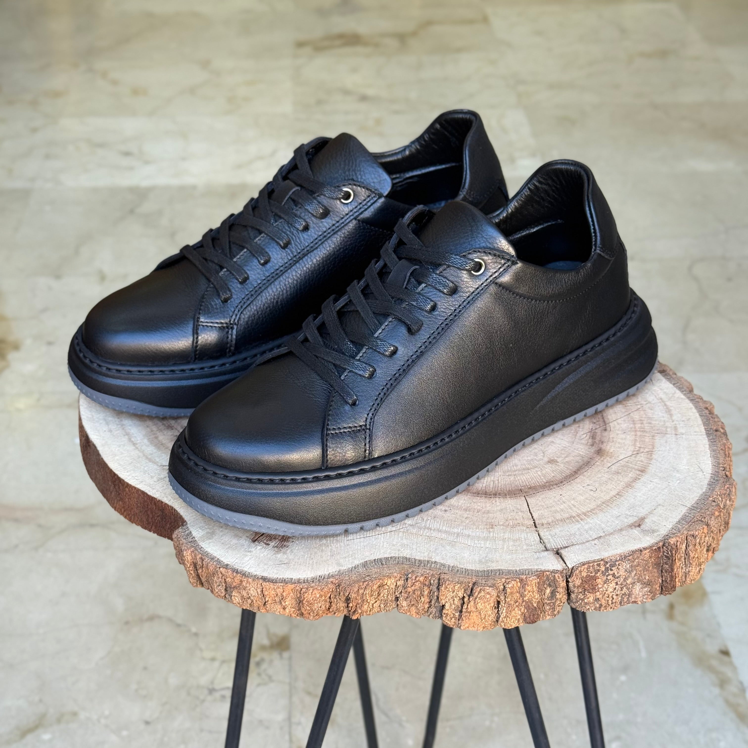 basket en cuir - 825 noir