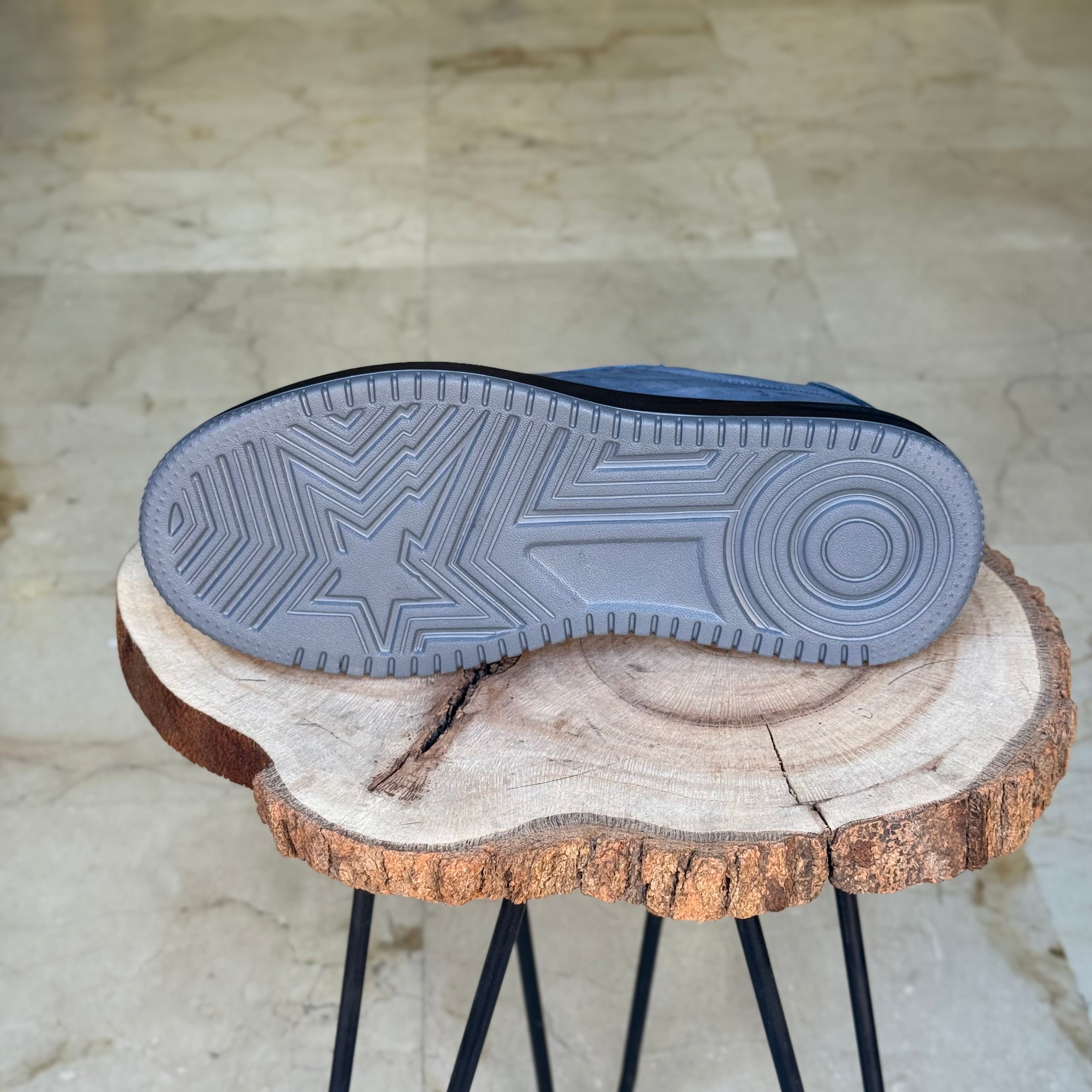 basket en cuir - 825 gris / n