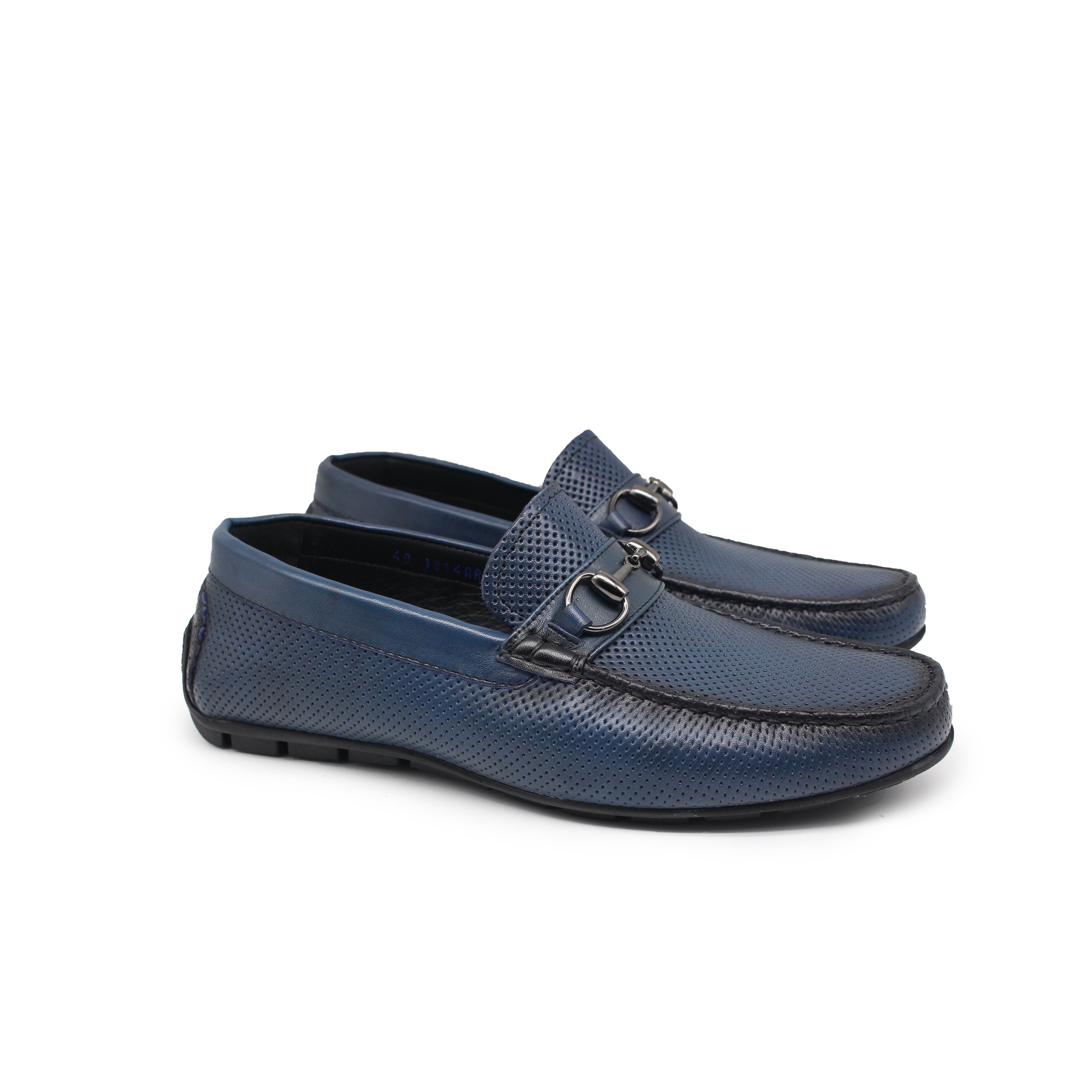 Mocassin en Cuir Ref : 1814 Bleu