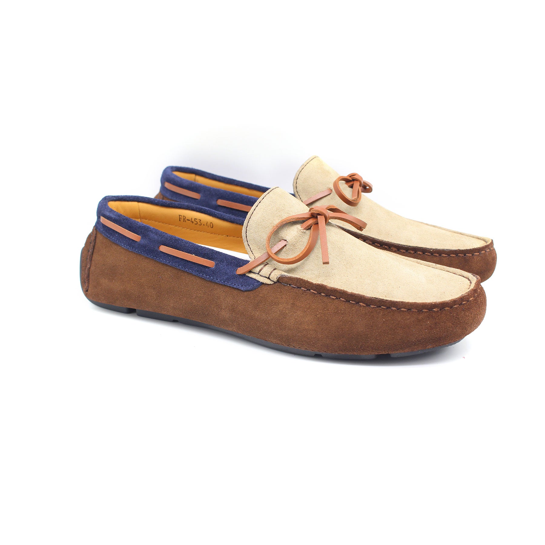 Mocassin en Cuir Ref : 453 Taba Biege Daim