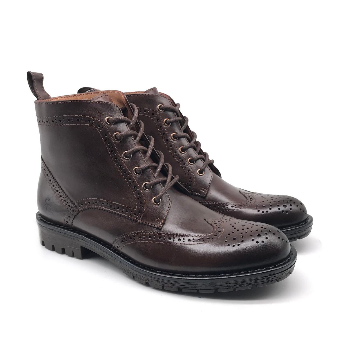 Ref: 405 Bottine en Cuir Marron Foncé PR23 - Shopilo Shoes