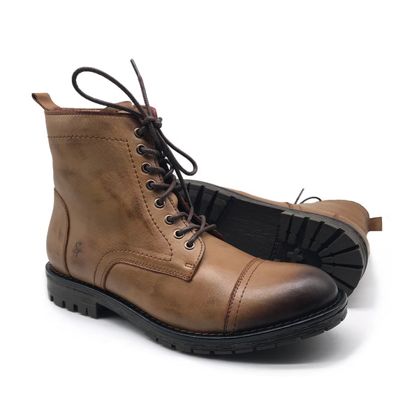 Ref: 407 Bottine en Cuir Marron Clair
