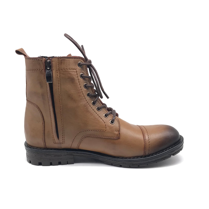 Ref: 407 Bottine en Cuir Marron Clair