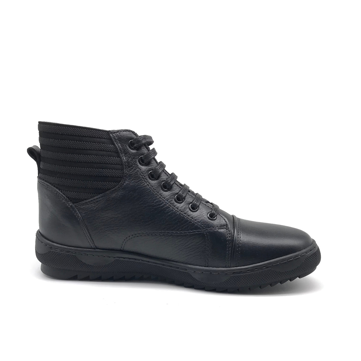 Ref: 358 Bottine en Cuir Noir - Shopilo Shoes