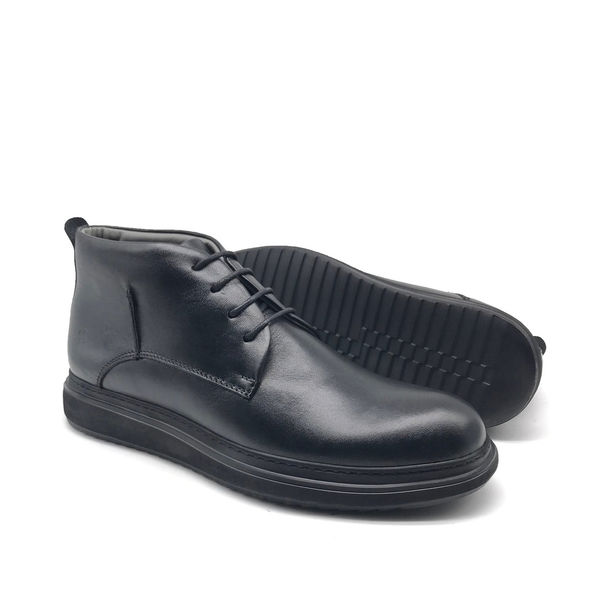 Ref: 6045 Bottine en Cuir Noir - Shopilo Shoes