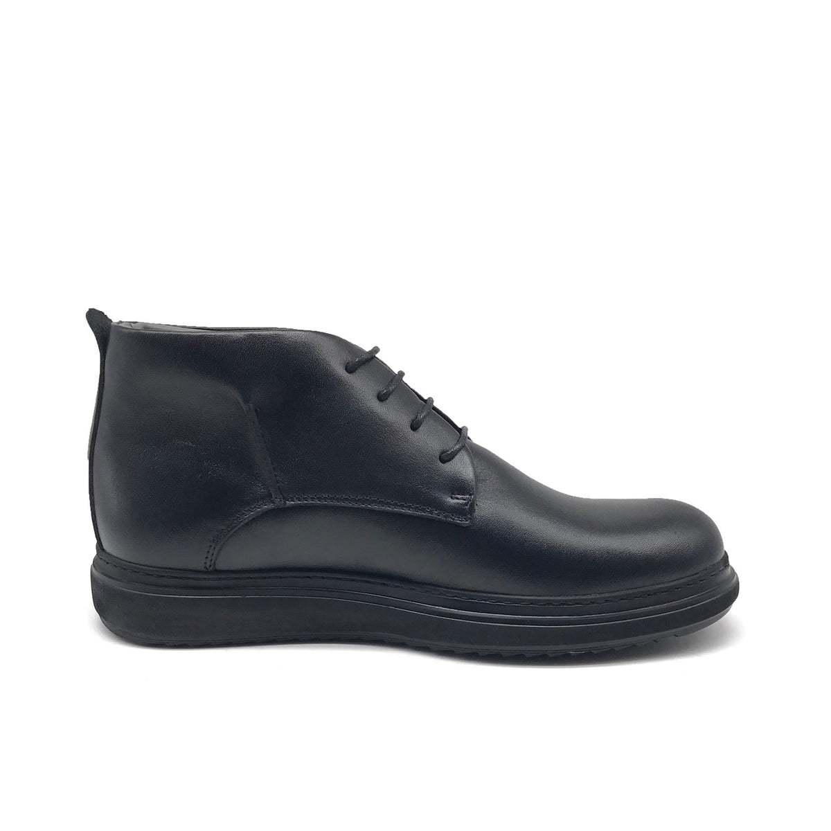 Ref: 6045 Bottine en Cuir Noir - Shopilo Shoes