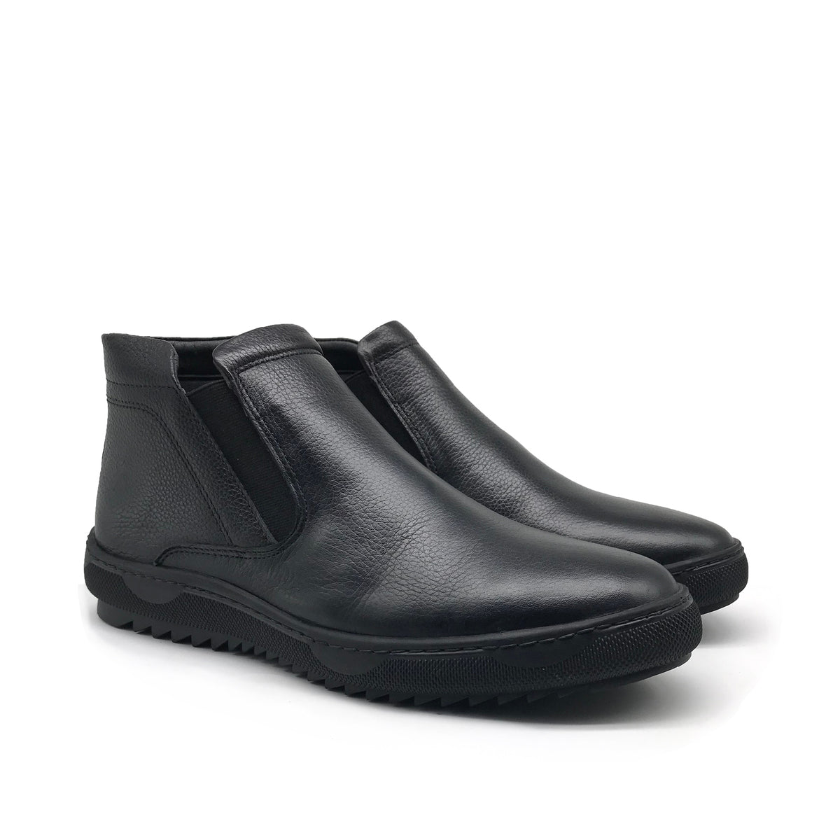 Ref: 243 Bottine en Cuir Noir - Shopilo Shoes