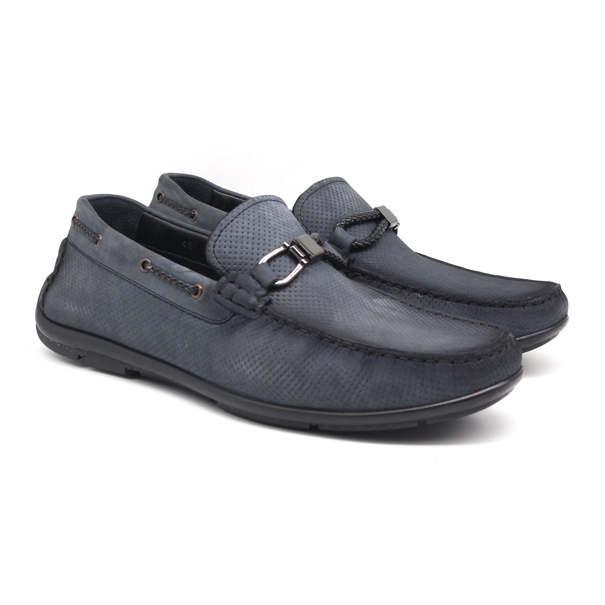 MOCASSIN EN CUIR REF 1828 GRIS AR