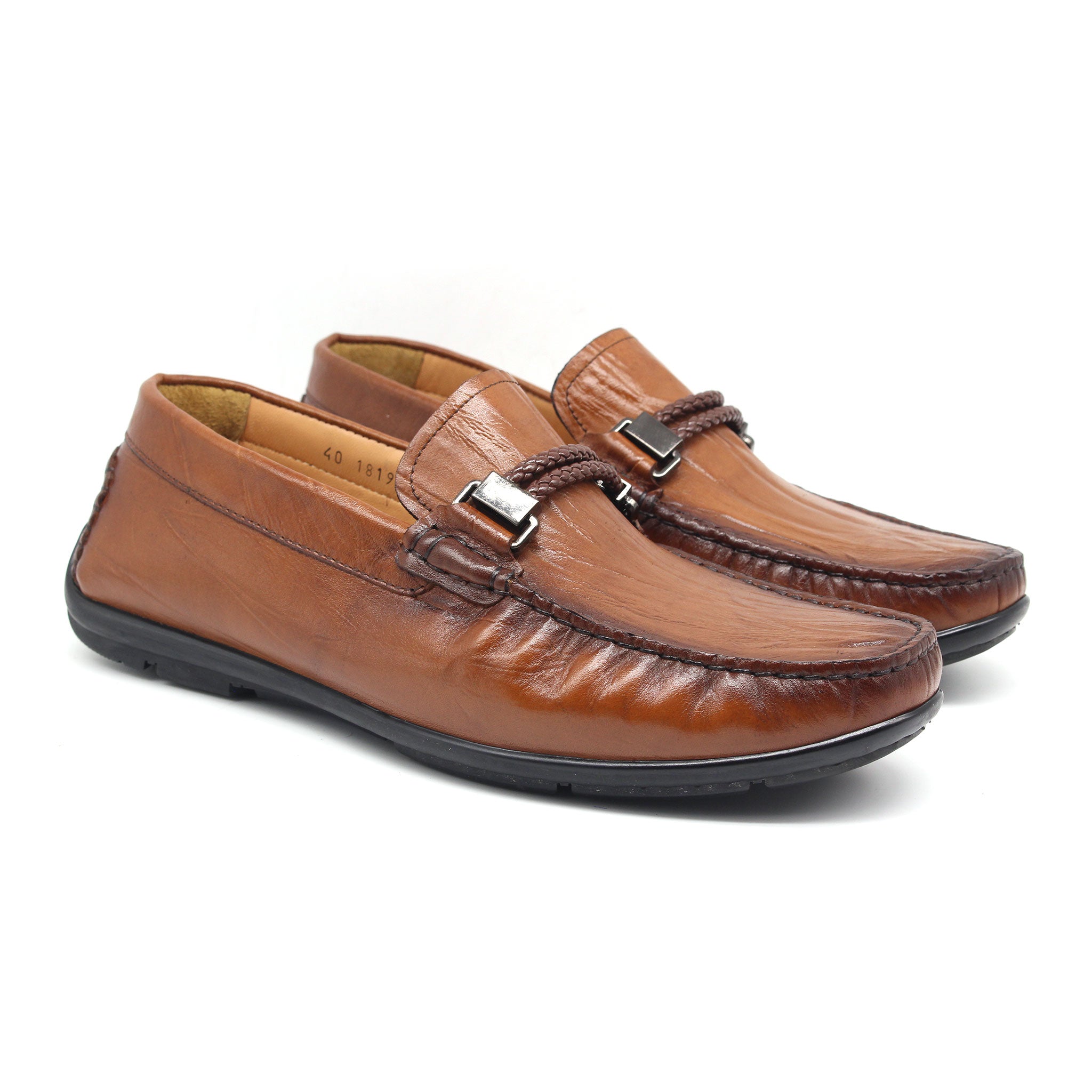 MOCASSIN EN CUIR REF 1819 MARRON CLAIR AR