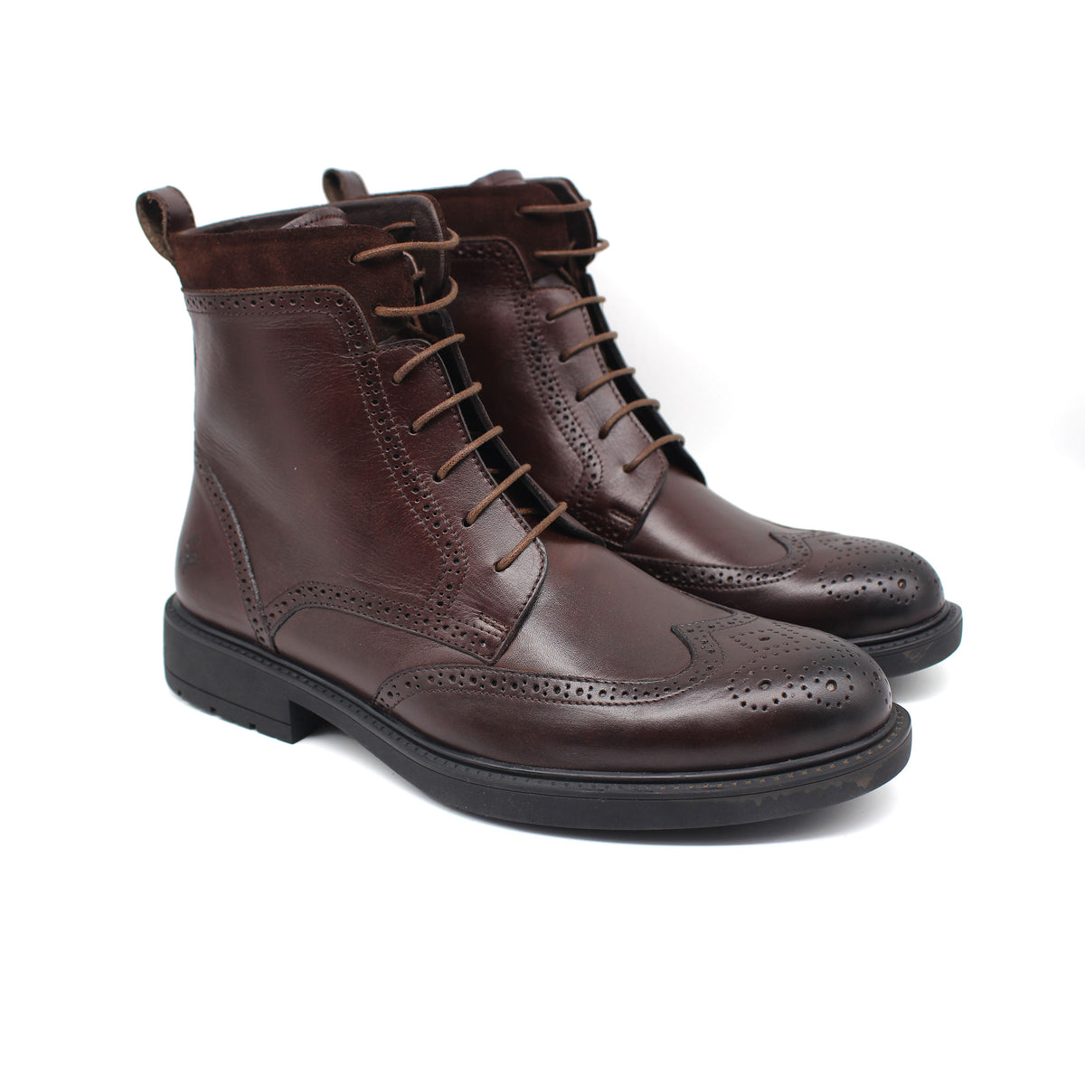 REF: 518 BOTTINE EN CUIR MARRON FONCE 4MDL - Shopilo Shoes