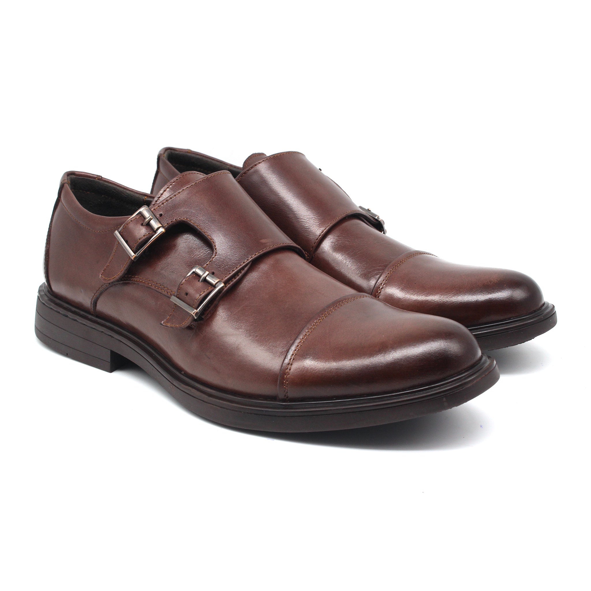 REF:  0154 CHAUSSURE CLASS EN CUIR MARRON FONCE