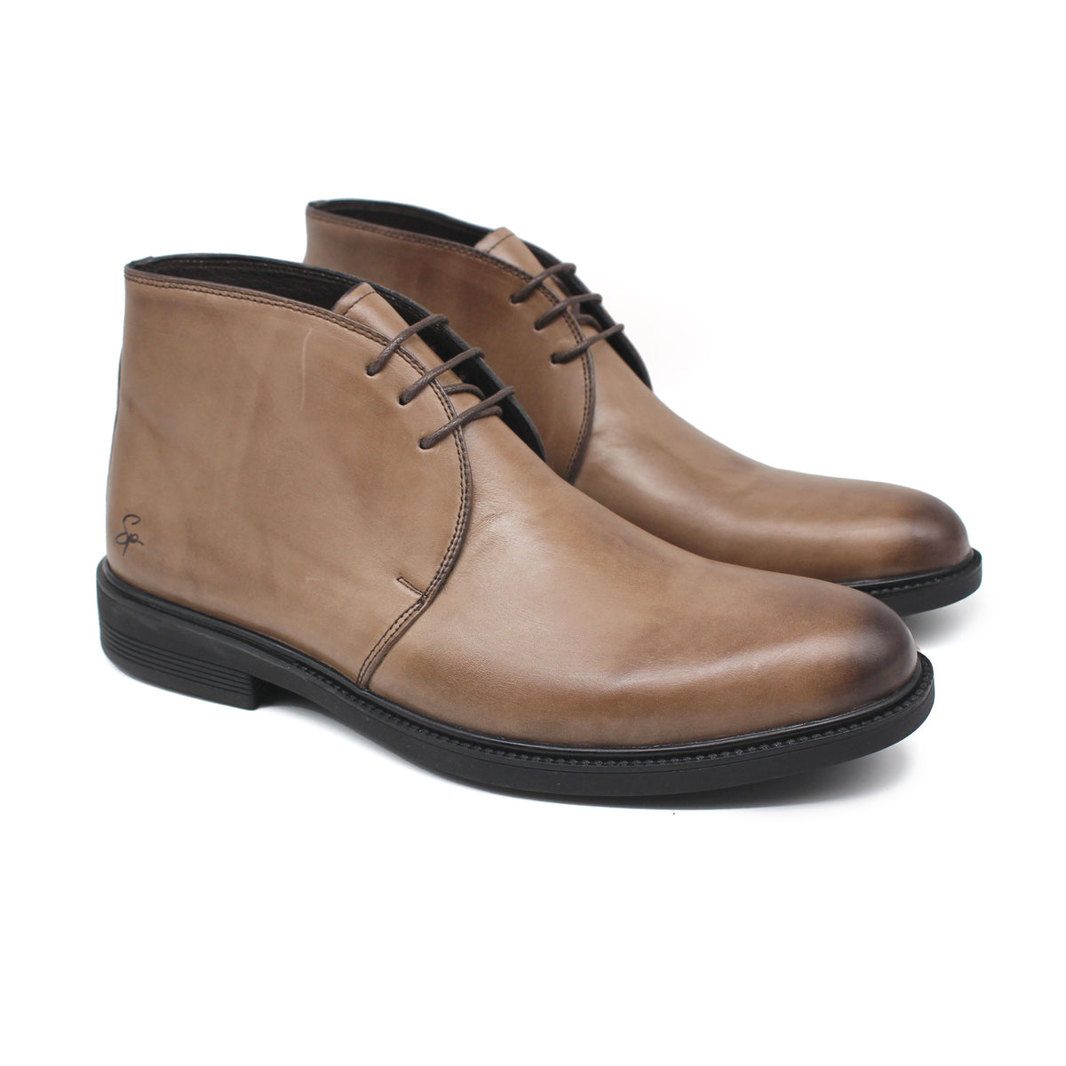 Ref: 1811 Bottine en Cuir Biege 4MDL - Shopilo Shoes