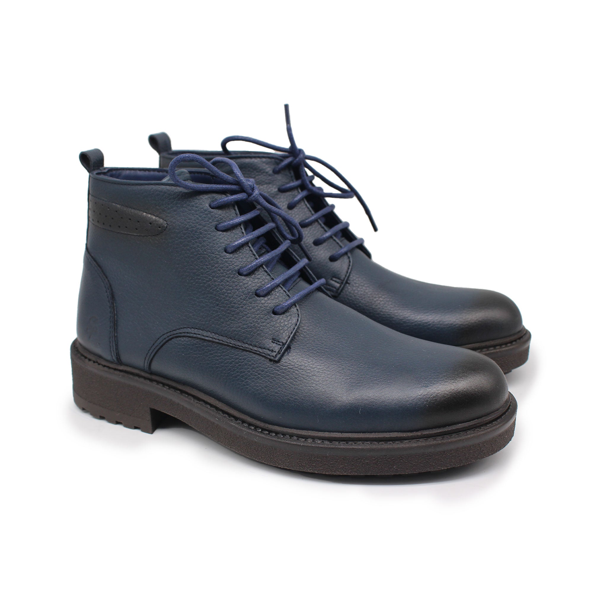 Ref: 1197 Bottine en Cuir Bleu SOLD