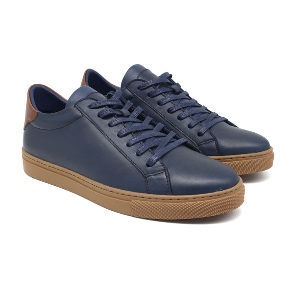 REF: 758 BASKET EN CUIR BLEU - T B24K