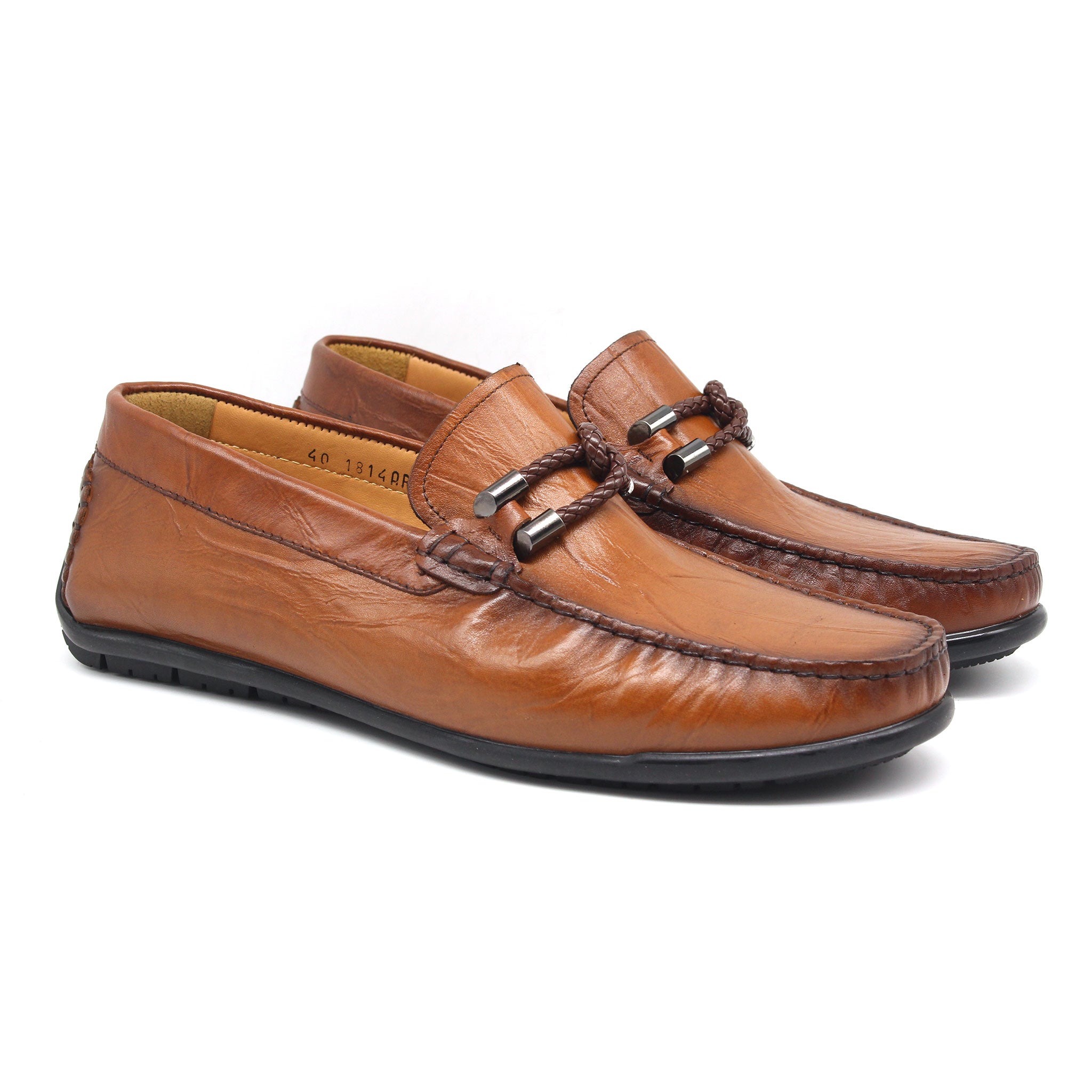 MOCASSIN EN CUIR REF 1814 MARRON CLAIR AR
