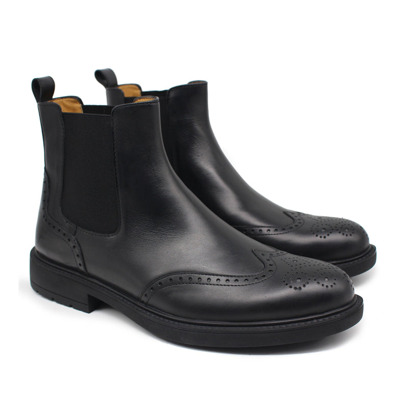 REF: 01844 BOTTINE EN CUIR NOIR SOLD