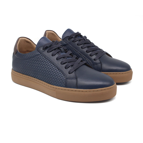 REF: 1528 BASKET EN CUIR BLEU