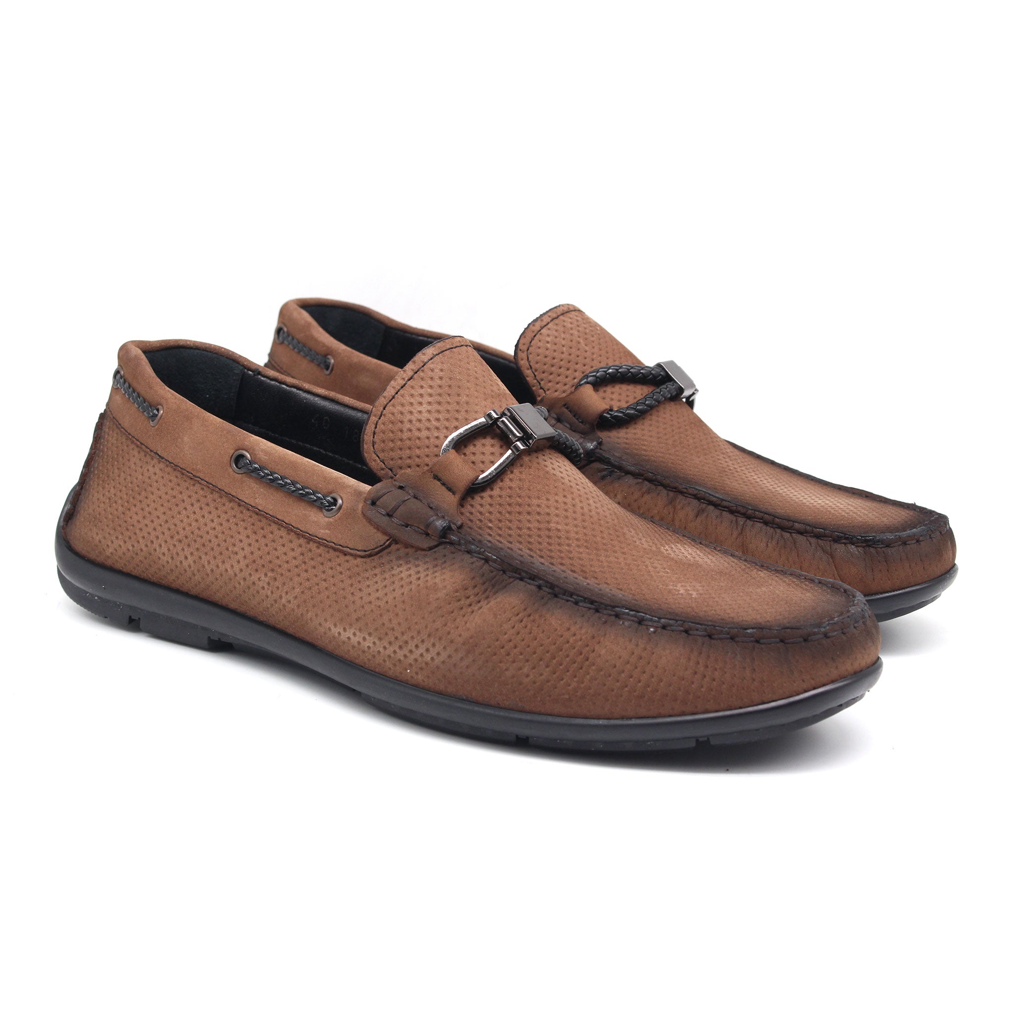 MOCASSIN EN CUIR REF 1828 MARRON CLAIR AR