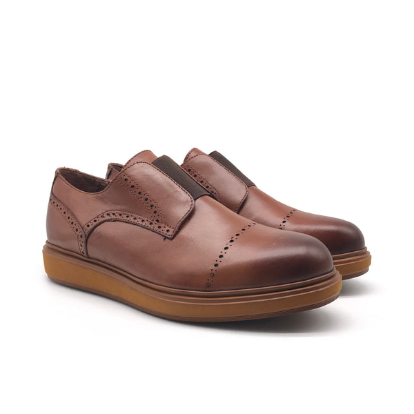 Ref: Sp6615 Chaussure Classe en Cuir Marron Claire