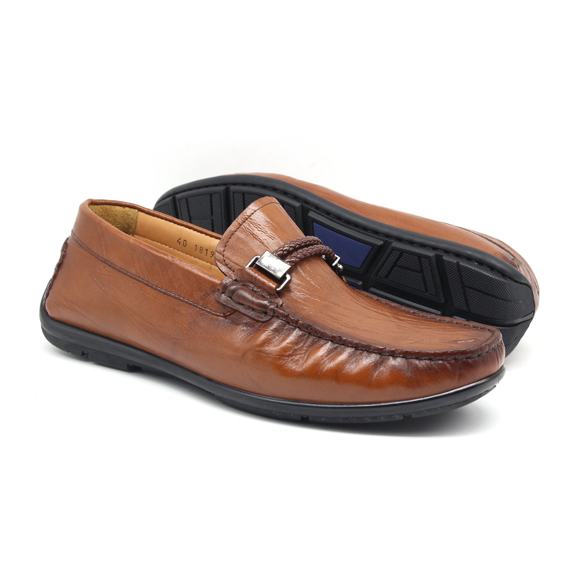 MOCASSIN EN CUIR REF 1819 MARRON CLAIR AR