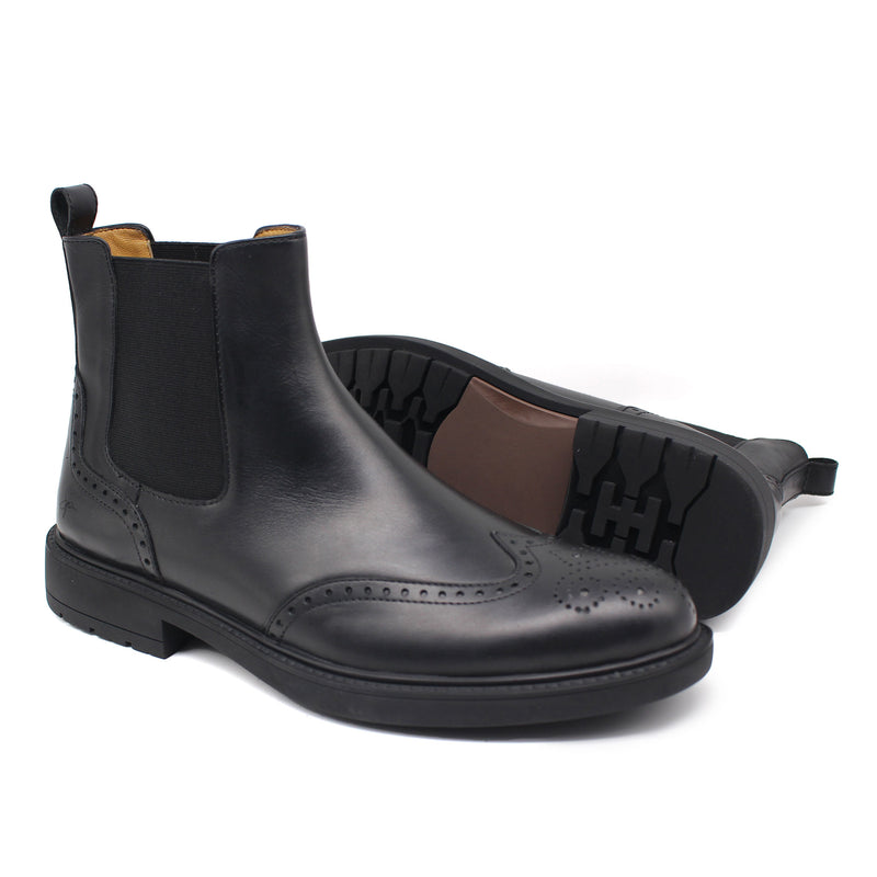 REF: 01844 BOTTINE EN CUIR NOIR SOLD