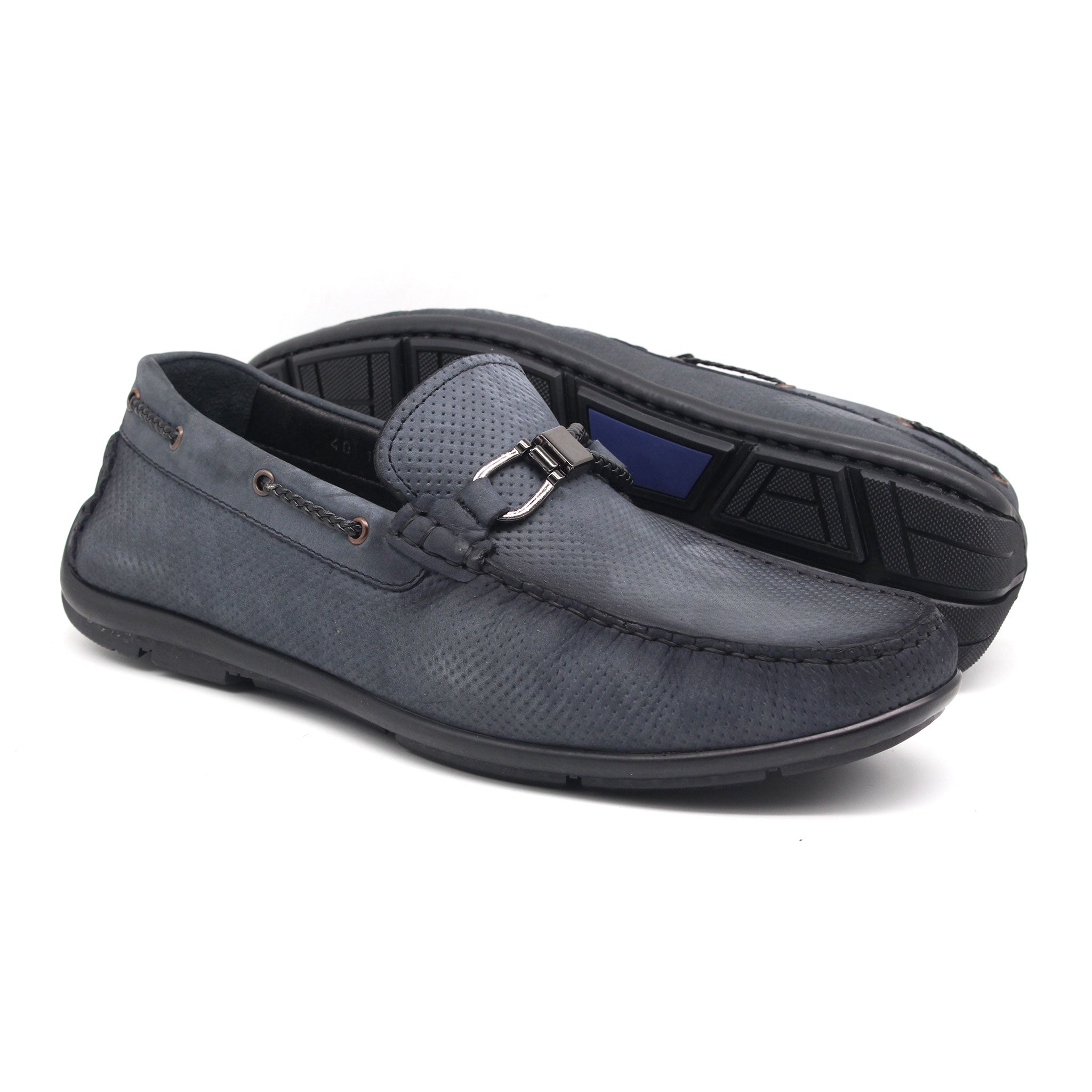 MOCASSIN EN CUIR REF 1828 GRIS AR
