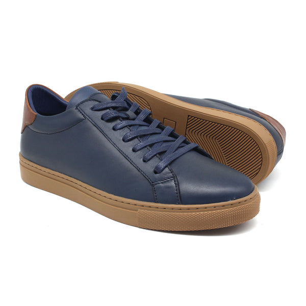 REF: 758 BASKET EN CUIR BLEU - T B24K