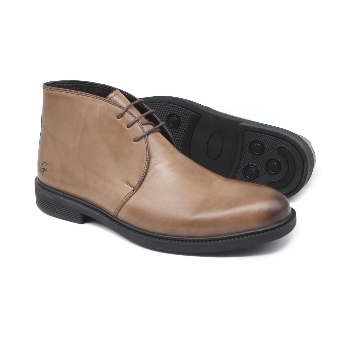 Ref: 1811 Bottine en Cuir Biege 4MDL - Shopilo Shoes
