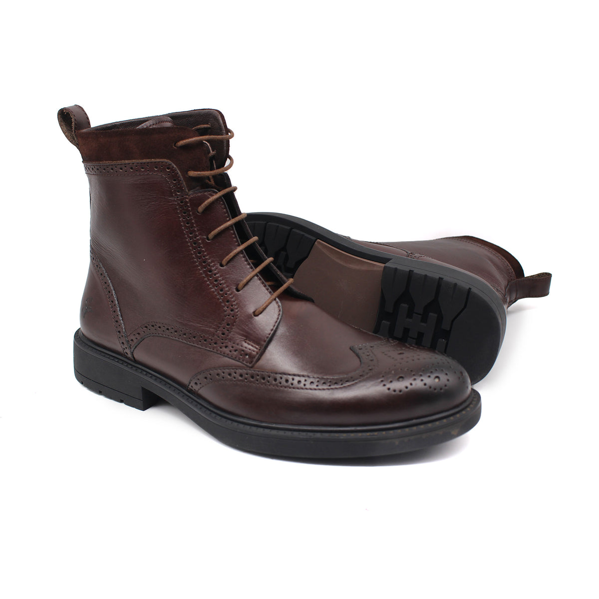 REF: 518 BOTTINE EN CUIR MARRON FONCE 4MDL - Shopilo Shoes