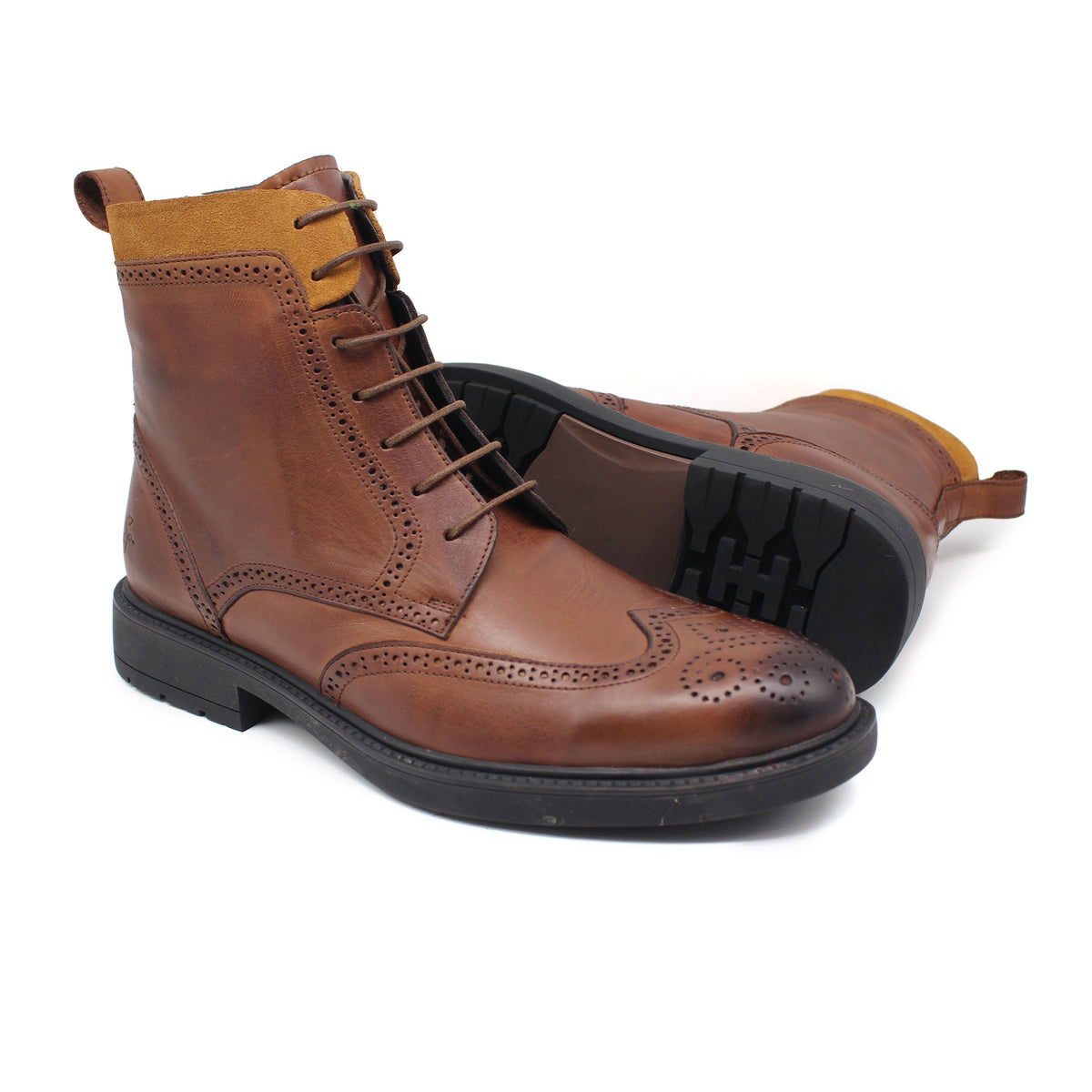 REF: 518 BOTTINE EN CUIR MARRON CLAIR 4MDL - Shopilo Shoes