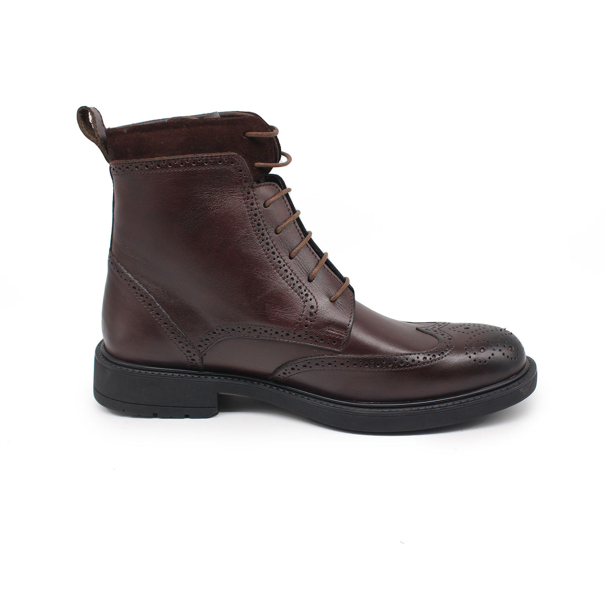 REF: 518 BOTTINE EN CUIR MARRON FONCE 4MDL - Shopilo Shoes